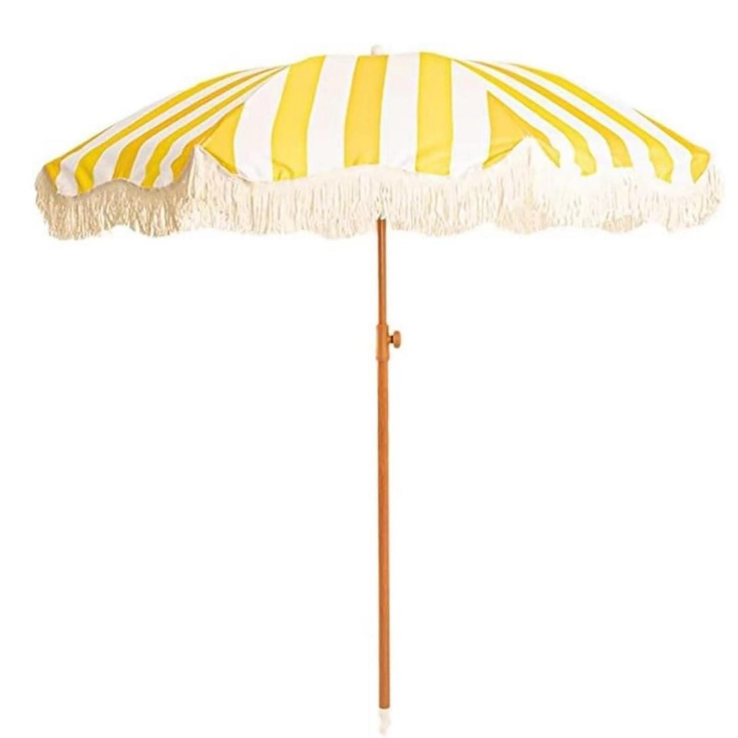 LuxusKollektion Marktschirm Sonnenschirm 200cm gelb-gestreift neigbar