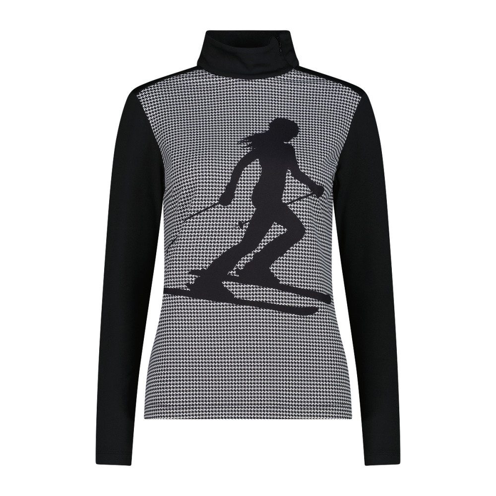 Langarmshirt CMP Gedruckter Stehkragenpullover aus Softech für Damen