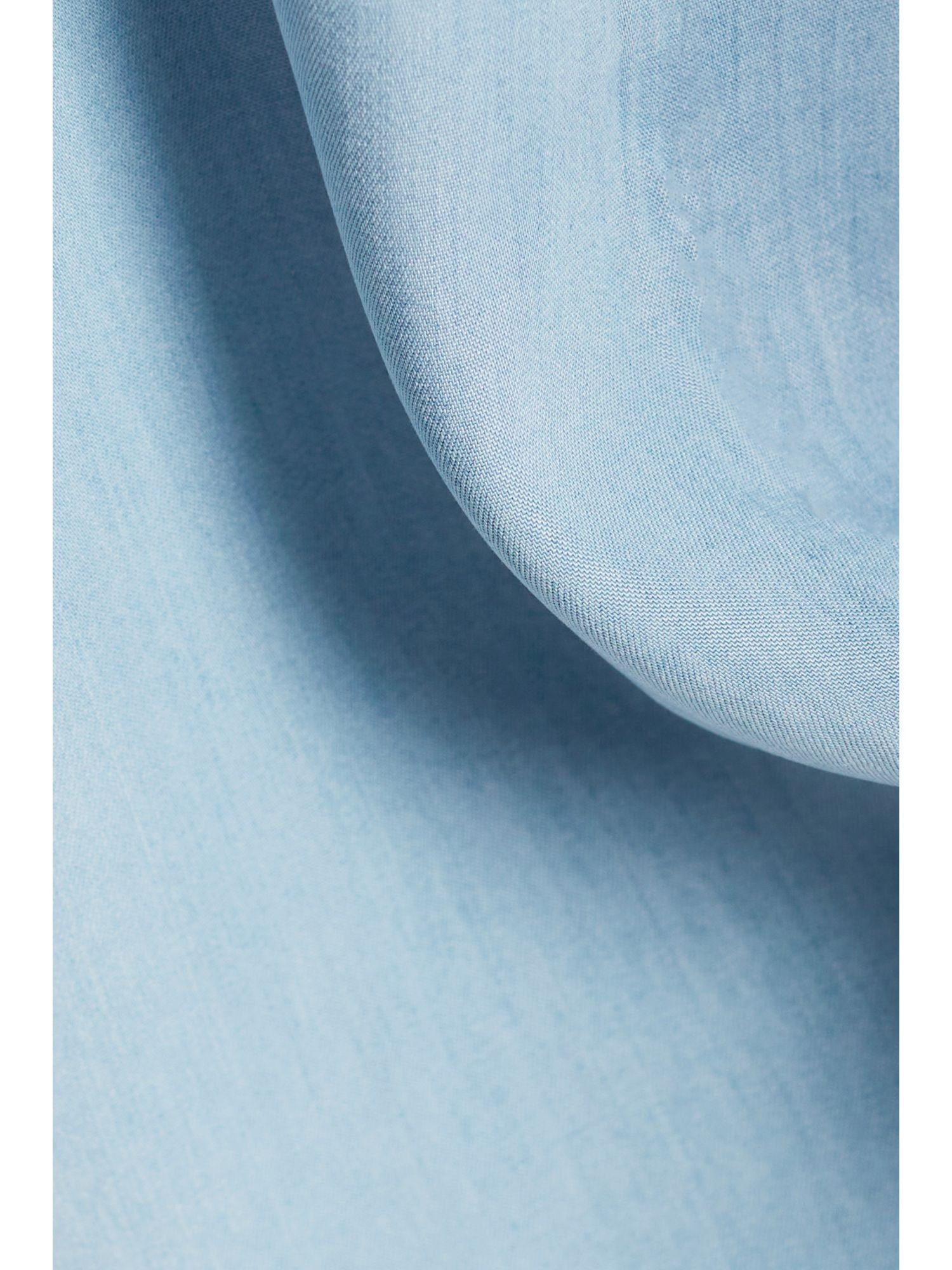 BLUE TENCEL™ WASHED Midikleid Hemdblusenkleid LIGHT Esprit aus mit Gürtel Denim Collection