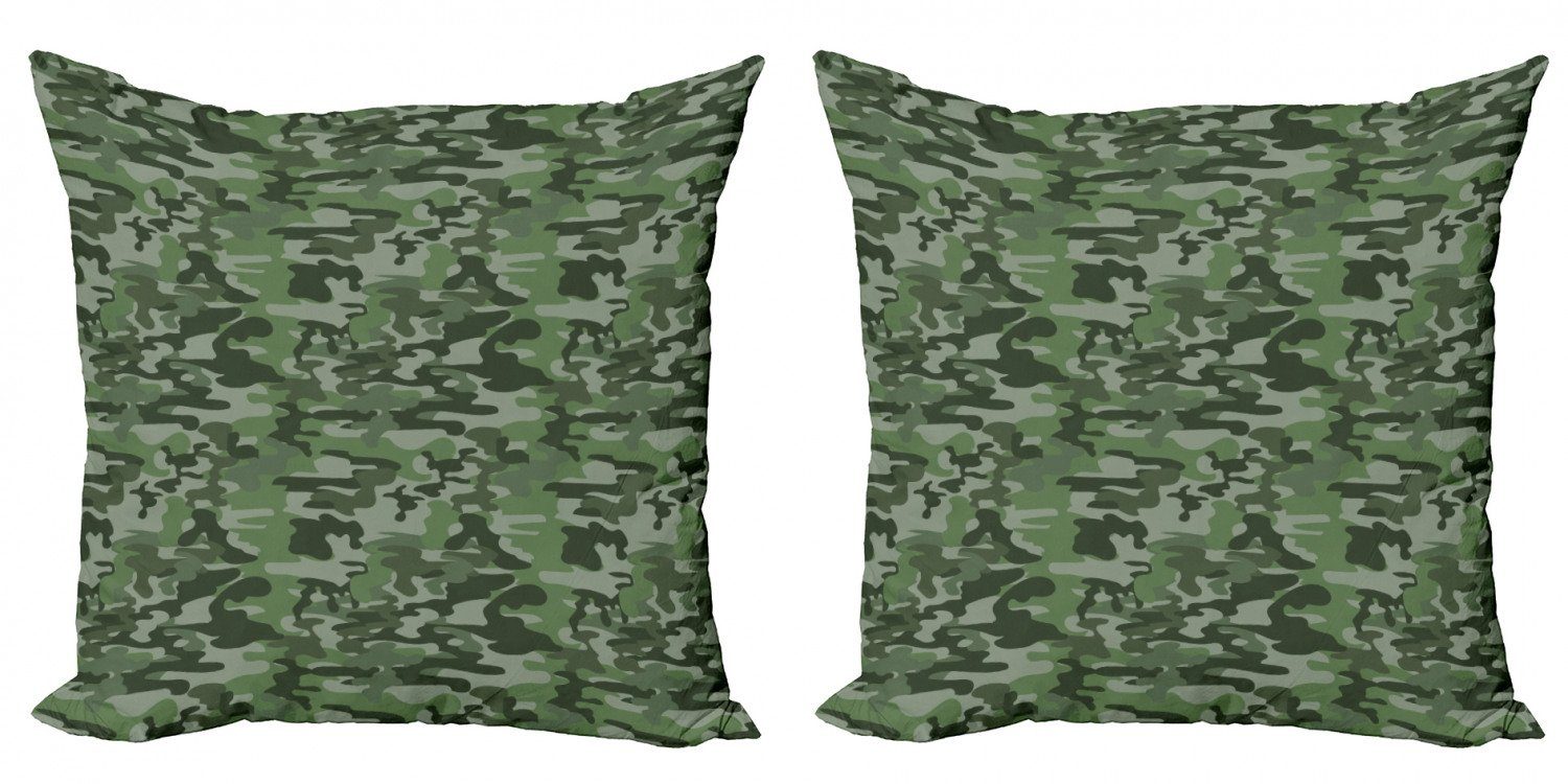 Kissenbezüge Modern Accent Doppelseitiger Digitaldruck, Abakuhaus (2 Stück), Waldgrün Uniform Muster