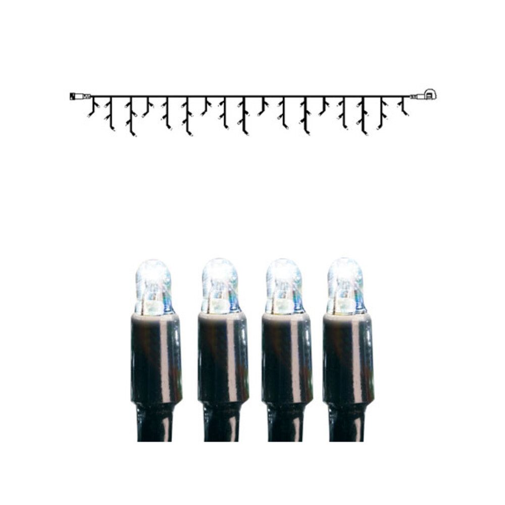 STAR TRADING LED-Lichterkette 50-flammig, schwarz, Eiszapfen, 1,6W, kaltweiß, 66lm, L3000mm