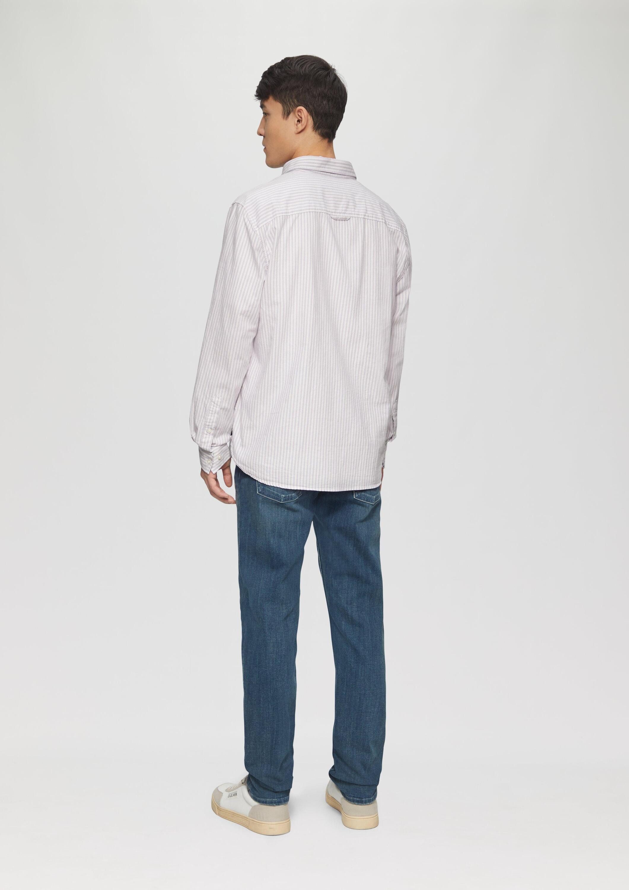 s.Oliver Langarmhemd Hemd Regular Fit: Gestreiftes Oxford-Hemd