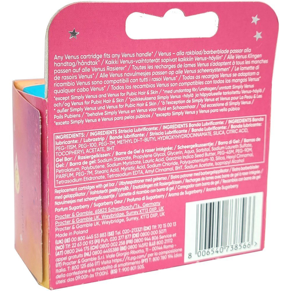 Gillette 6-tlg., Sugarberry Rasierklingen Venus Pack Comfortglide 6er Scent,