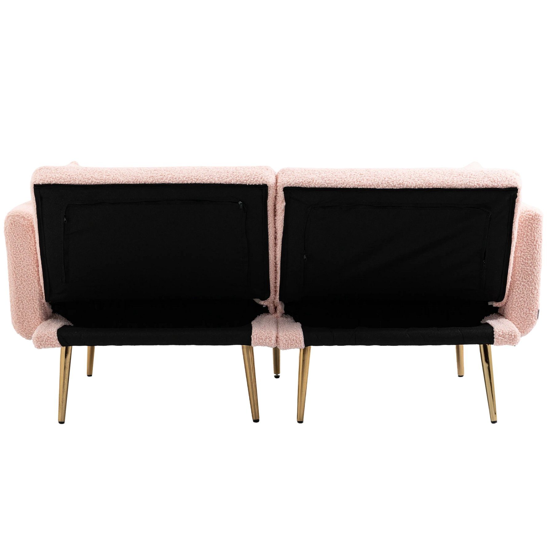 Celya Sofa Doppelsofa, Samtsofa, verstellbare umwandelbar rosa Rückenlehne