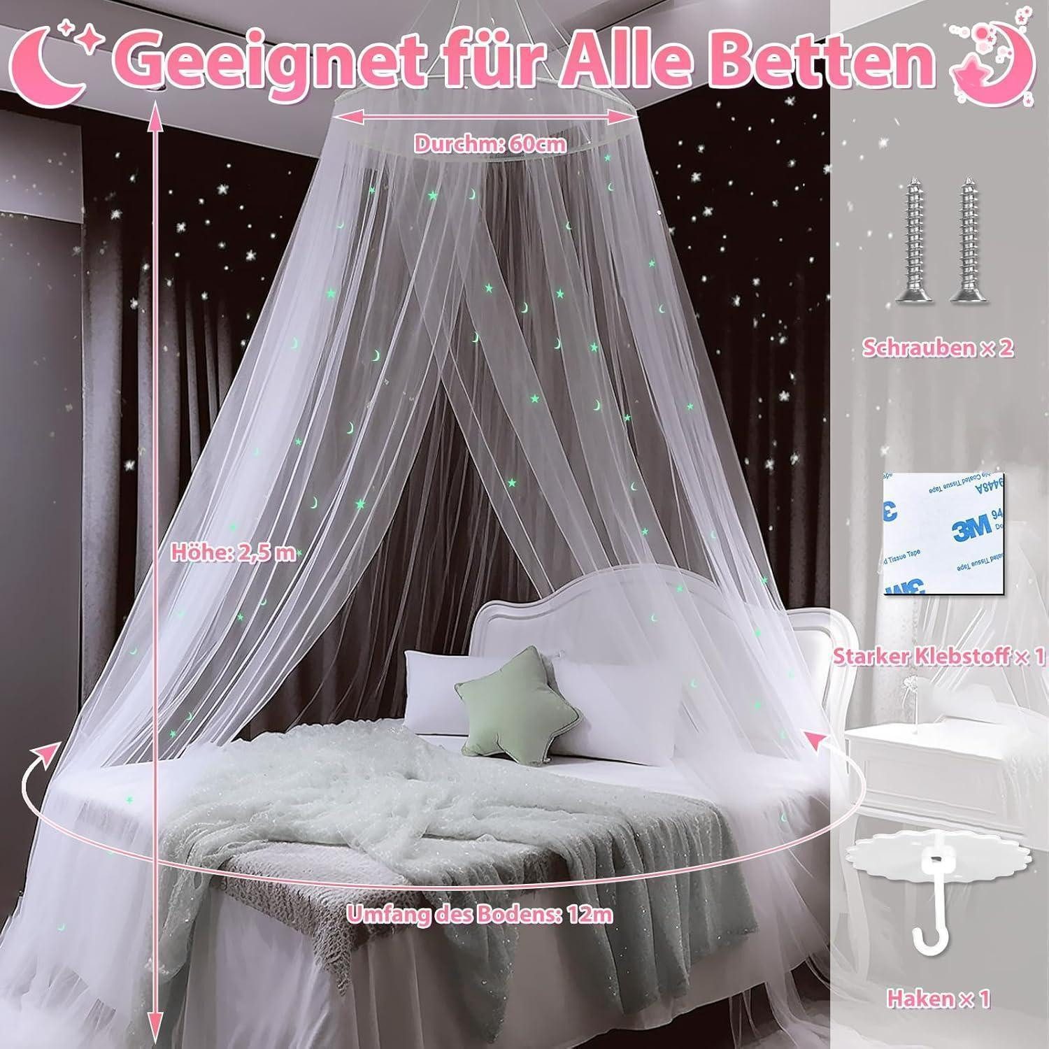 LuxusKollektion Schutzplane Moskitonetz Sterne Mond Leuchtend Doppelbett Ei günstig online kaufen