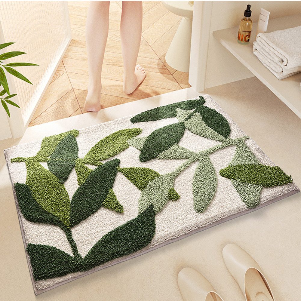 FANNOU Badematte saugfähige Badematte mit weichem Plüschflor und TPR-Rückseite, rutschhemmend beschichtet, Polyester, 50x80cm, maschinenwaschbare, Badematte für Dusche, Toilette und Gästebad
