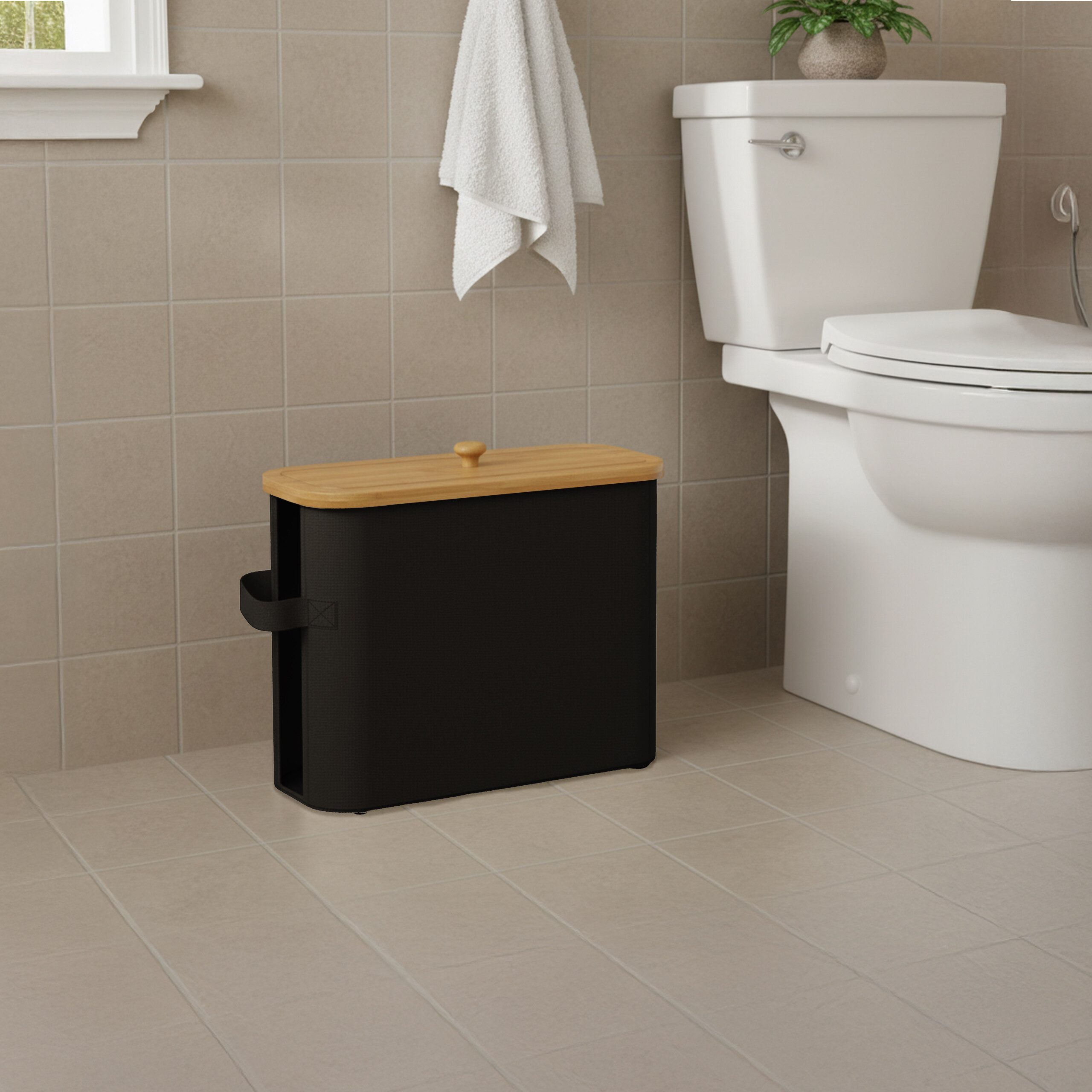 relaxdays Toiletten-Ersatzrollenhalter Toilettenpapier Aufbewahrung 12 Rollen, schwarz