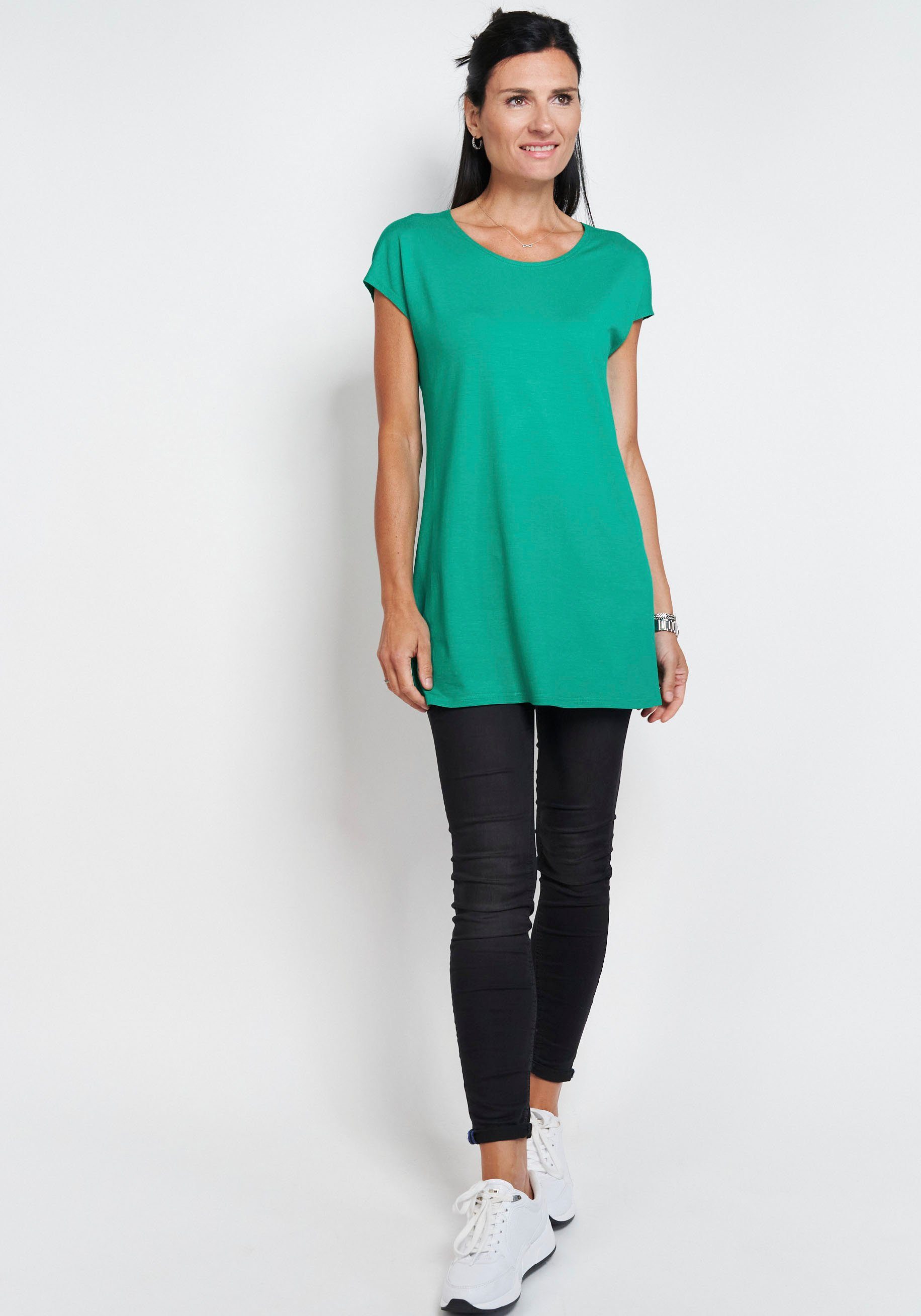 Seidel Moden Longshirt in schlichtem Design grün | T-Shirts
