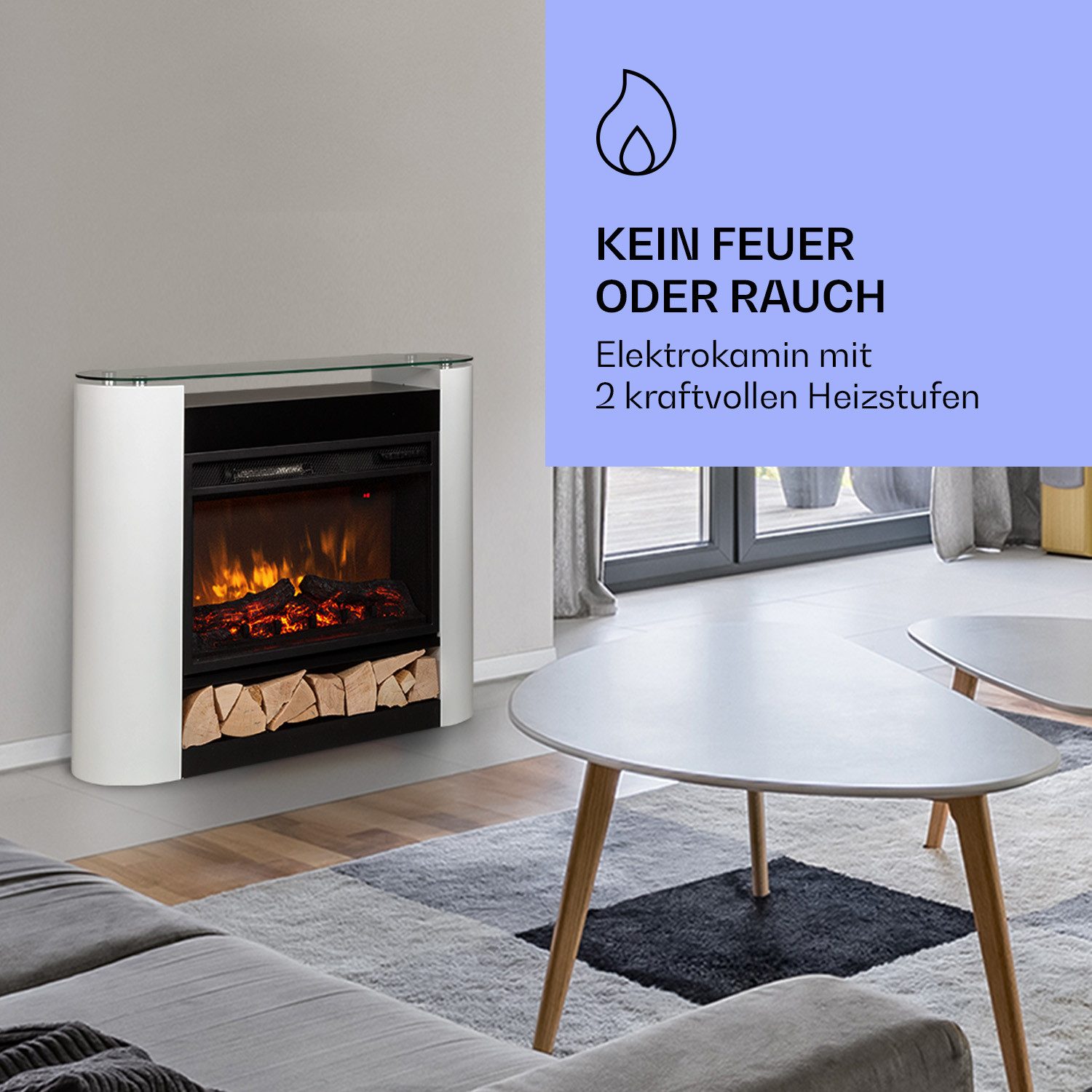 Klarstein Elektrokamin Studio 10 Arc, elektrischer Kamin Heizfunktion elekt günstig online kaufen