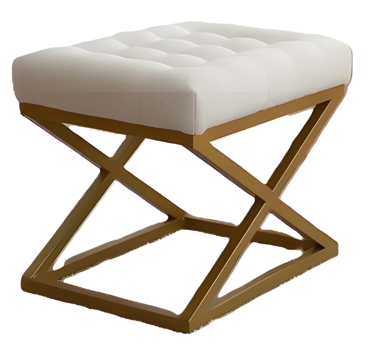 Xlmoebel Hocker Goldener Stoff-Sitzhocker für elegantes Wohnen und Entspannen (Hocker), Hergestellt in Europa