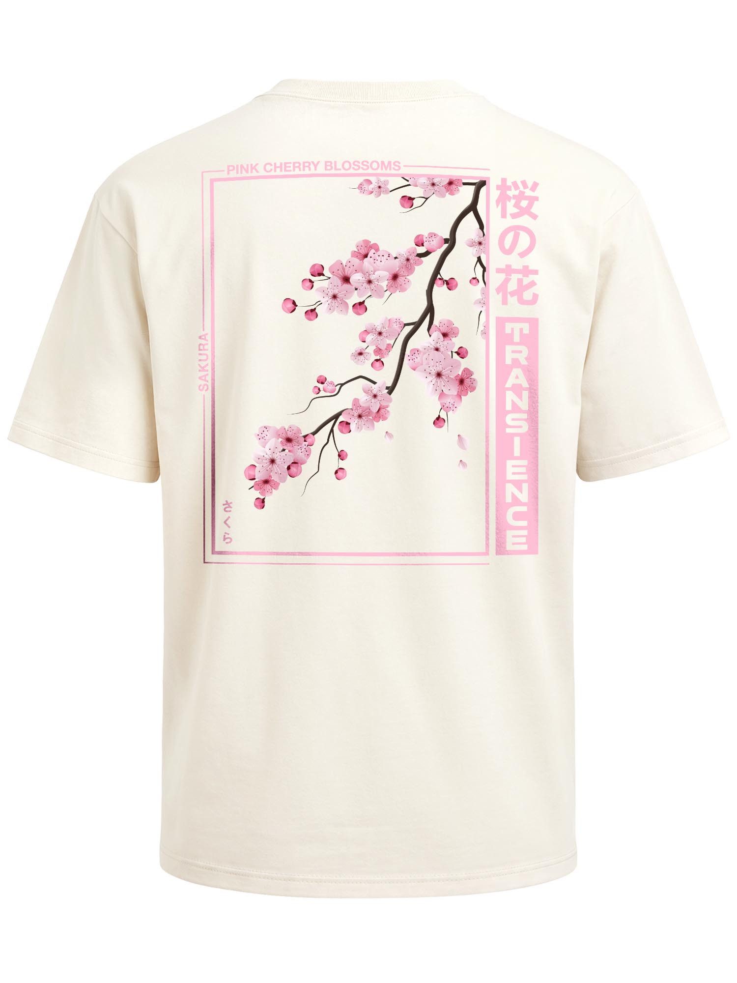 Neverless Oversize-Shirt Herren T-Shirt - Kirschblüten - Oversized Relaxed Fit Printshirt mit Print