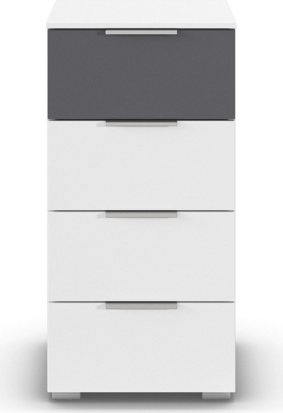 OTTO home Schubkastenkommode Highboard Sideboard Schubladenkommode Kommode Schlafzimmer ASTANA (Breite 40 cm / Höhe 81 cm), mit 4 geräumigen Schubladen, Kantengriff in Alufarben MADE IN GERMANY