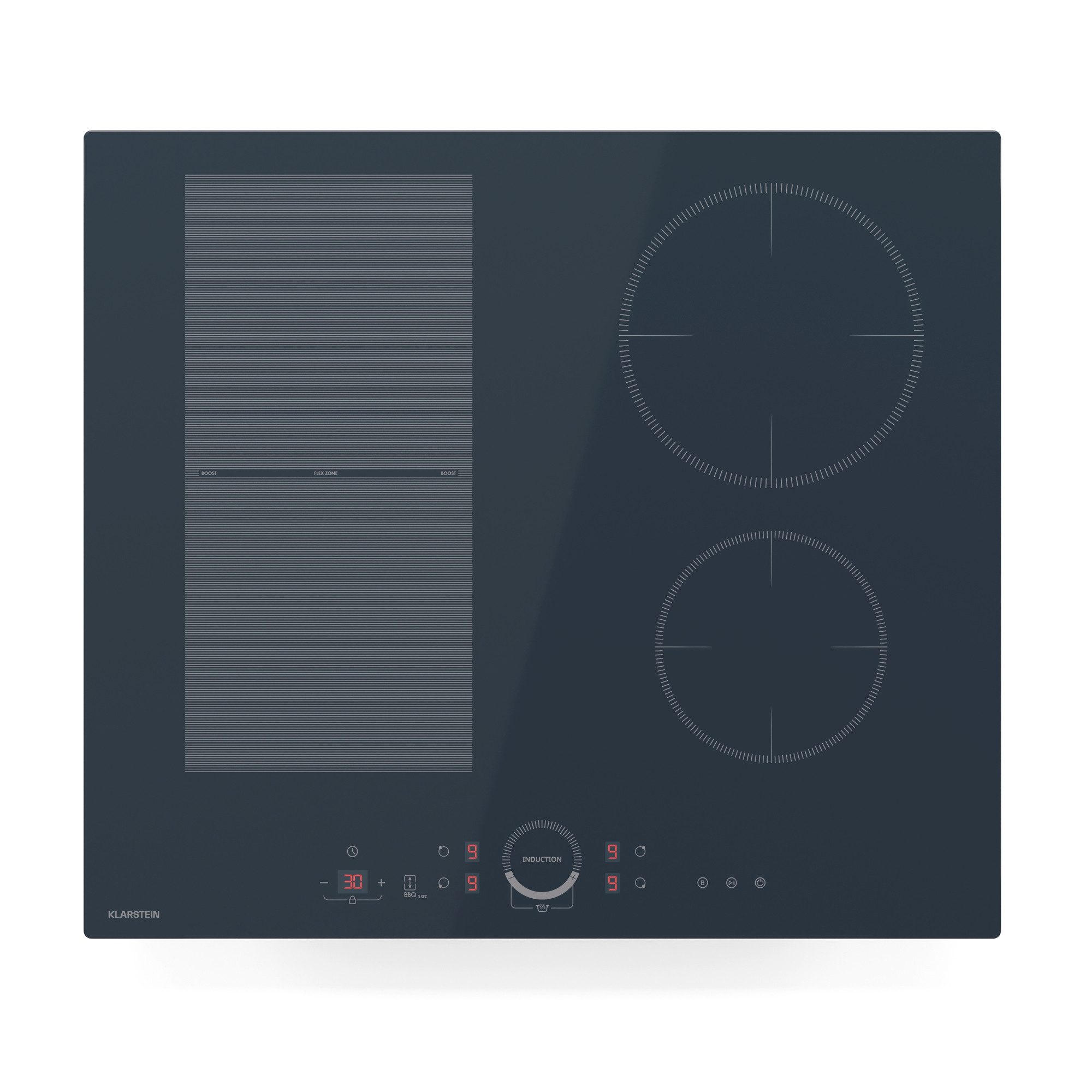 Klarstein Induktions-Kochfeld Delicatessa 60 Hybrid, Kochfelder Induktion Hob Küche Flex 4 Zonen