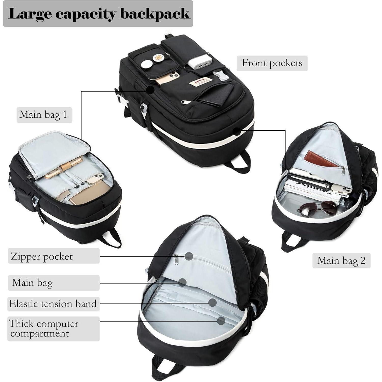 LuxusKollektion Schulrucksack Damen Schulrucksack Mädchen Cute Anime Bookbag Teenager Daypack