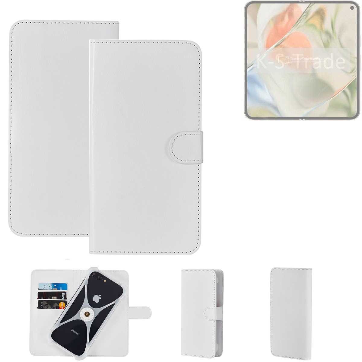 K-S-Trade Handyhülle für Google Pixel 9 Pro Fold, Handy Hülle Schutz Hülle Cover Case Bookstyle Bumper weiß 1x