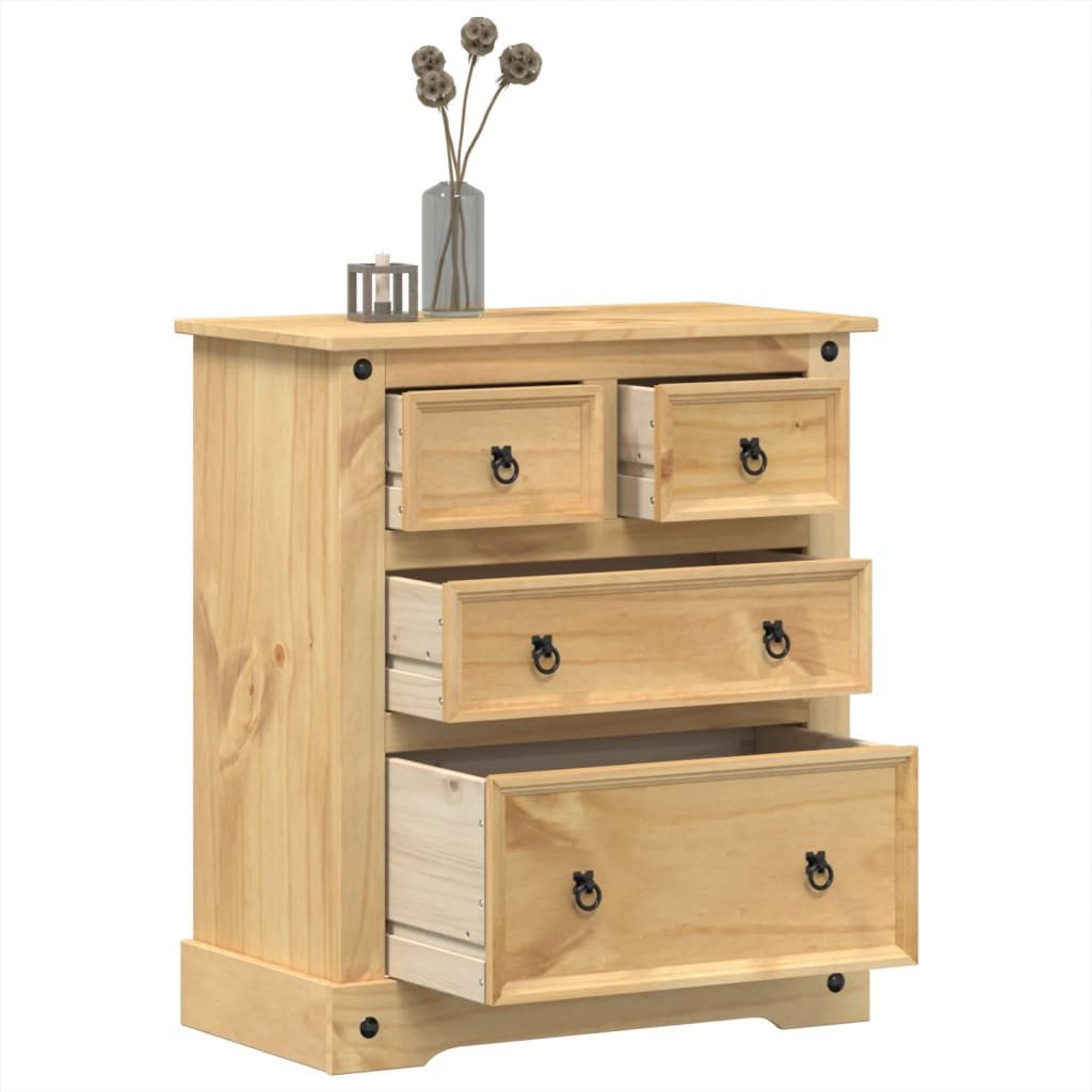 Sideboard Kommode Schrank Sideboard Schubladen Corona 80x43x91 cm Massivholz Kie