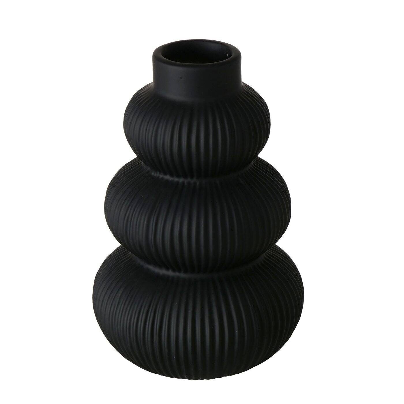 BOLTZE GRUPPE GmbH Dekovase Schwarze Vase aus Keramik MAURICE, 21 cm (einzeln)