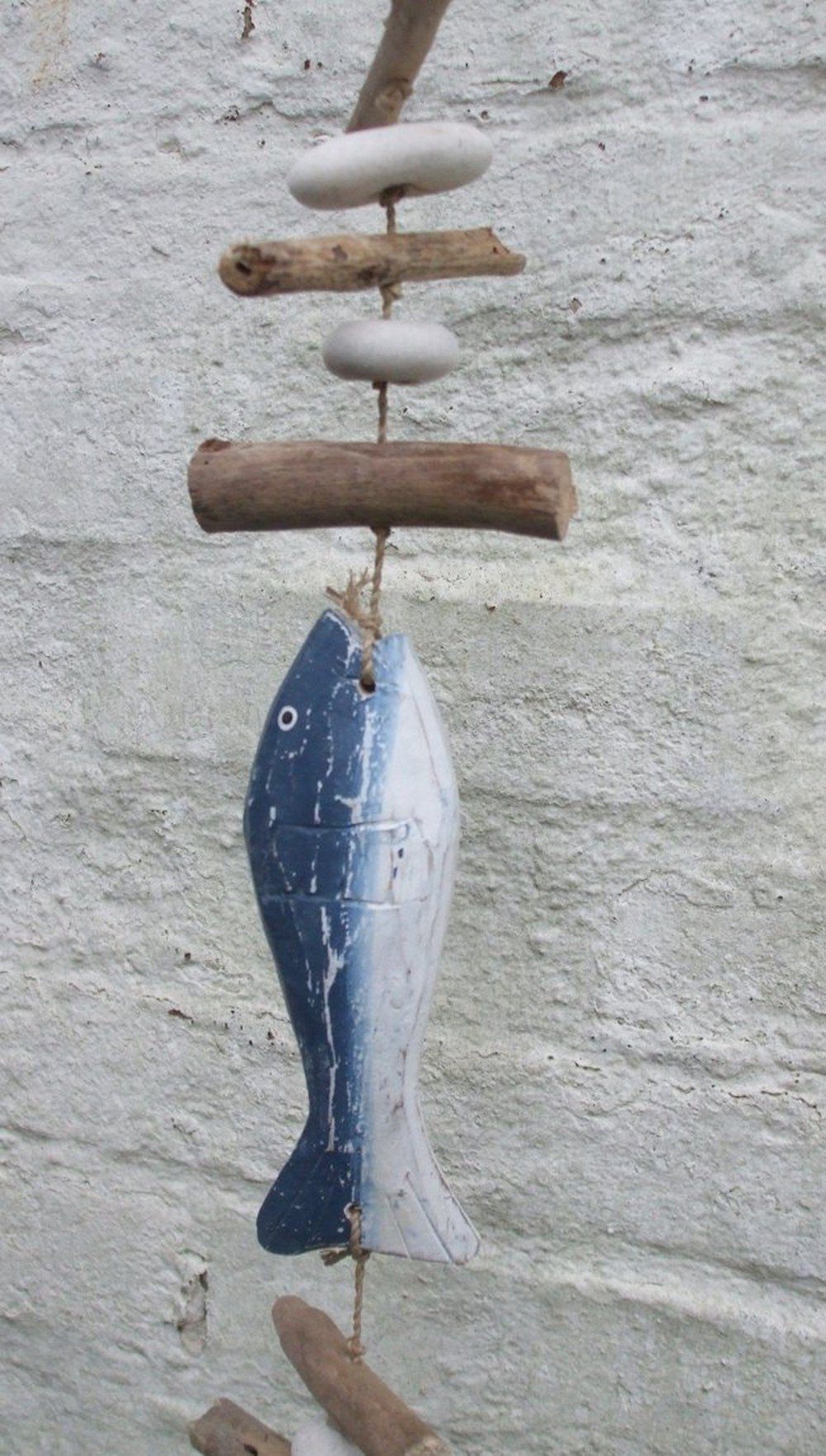 Deko-Impression Dekohänger Treibholzhänger Fisch, Girlande, Strandgut, blau-weiss, maritim (1 St)
