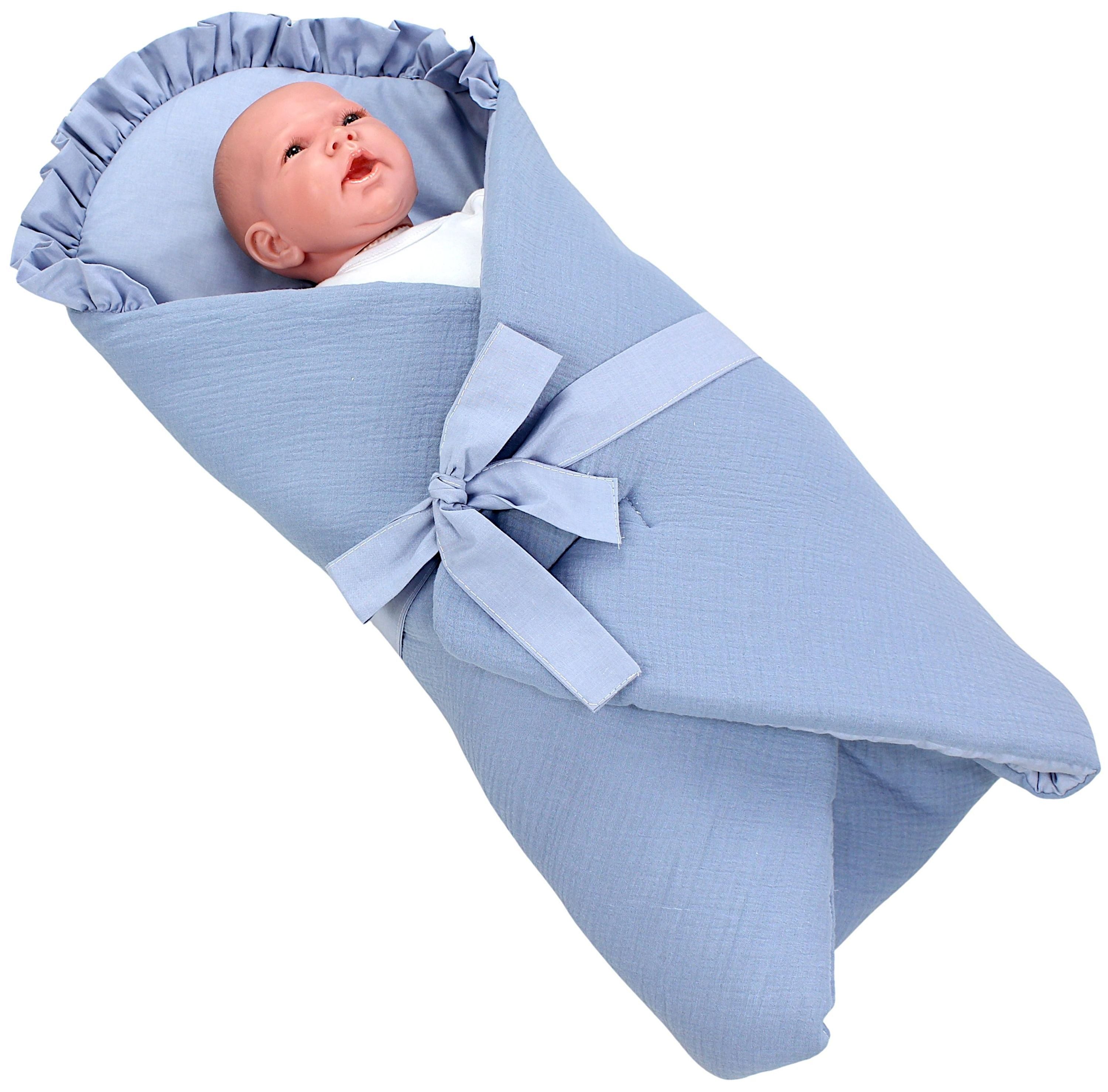 Einschlagdecke TupTam Unisex Baby Einschlagdecke mit Schleife, TupTam – Bild 3 von 5