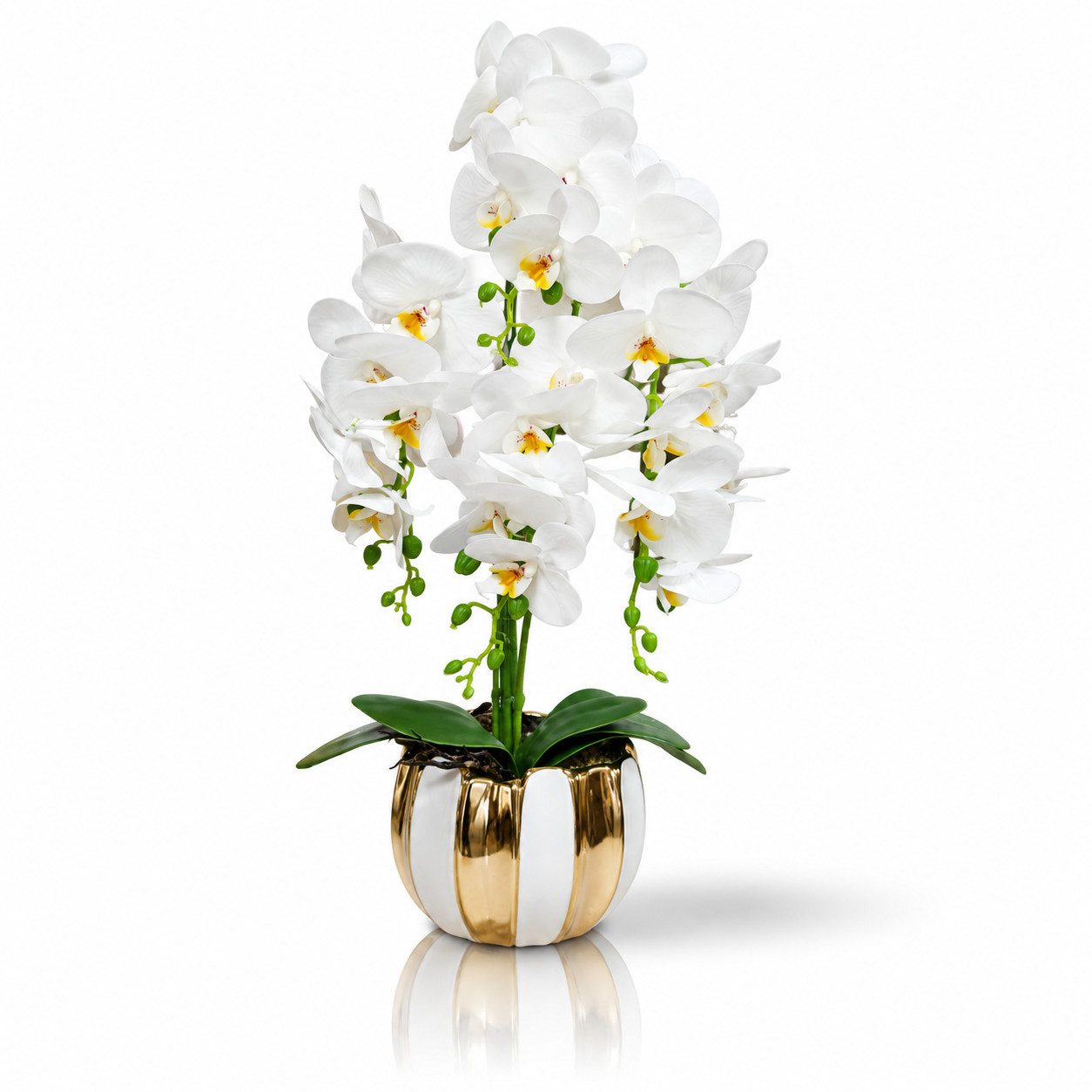 Kunstorchidee PASCH® Orchidee künstlich wie echt in Hochglanz-Keramiktopf Orchidee, PASCH, Hochglanz Keramiktopf