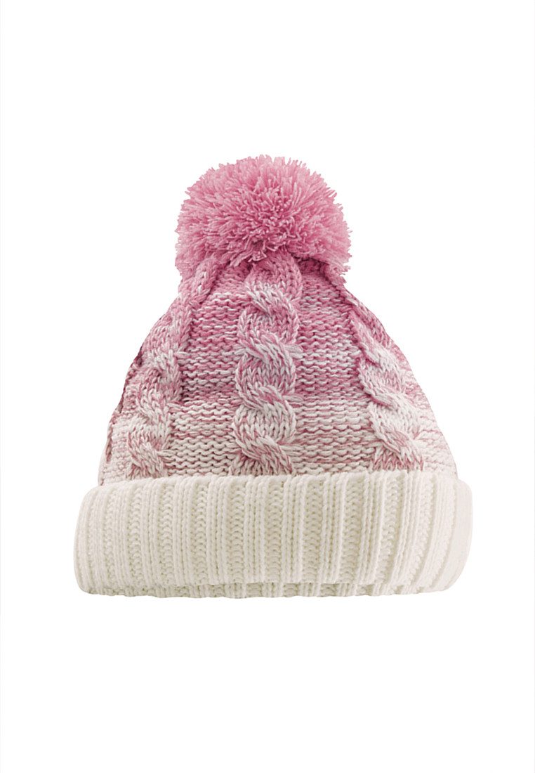 Yuhu Bommelmütze Damen Strickmütze mit Fleecefutter und Farbverlauf für Wintertage