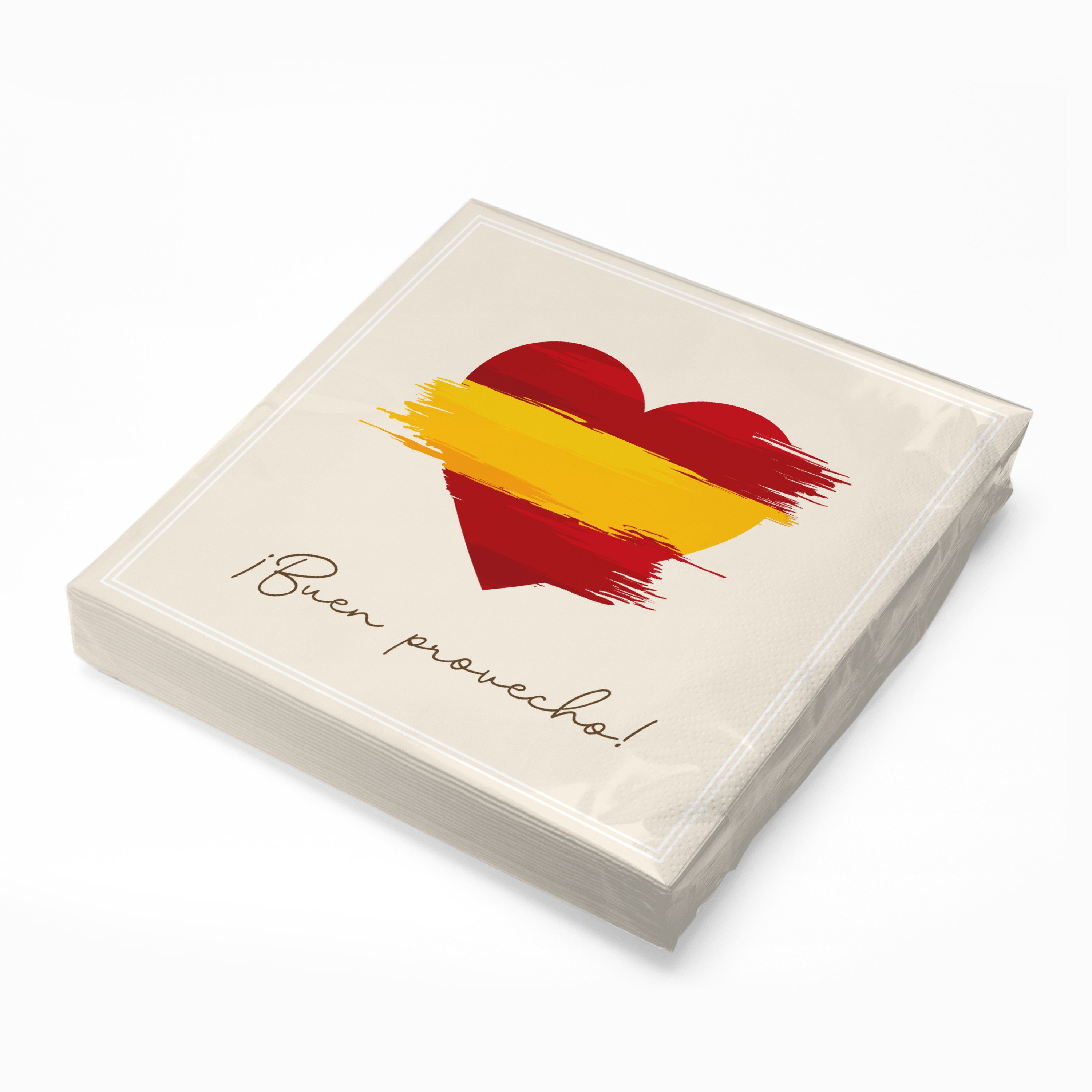 itenga Papierserviette itenga 20x Serviette Herz Flagge SPANIEN