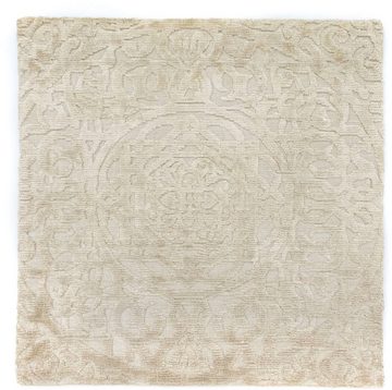 Teppich Designer Teppich handgewebt beige, morgenland, quadratisch, Höhe: 15 mm, Viskose