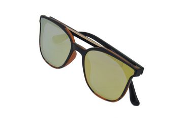 Gamswild Sonnenbrille UV400 GAMSSTYLE Modebrille Cat-Eye, Quersteg, verspiegelt Damen Herren, Modell WM1022 in gold, violett, rot, silber