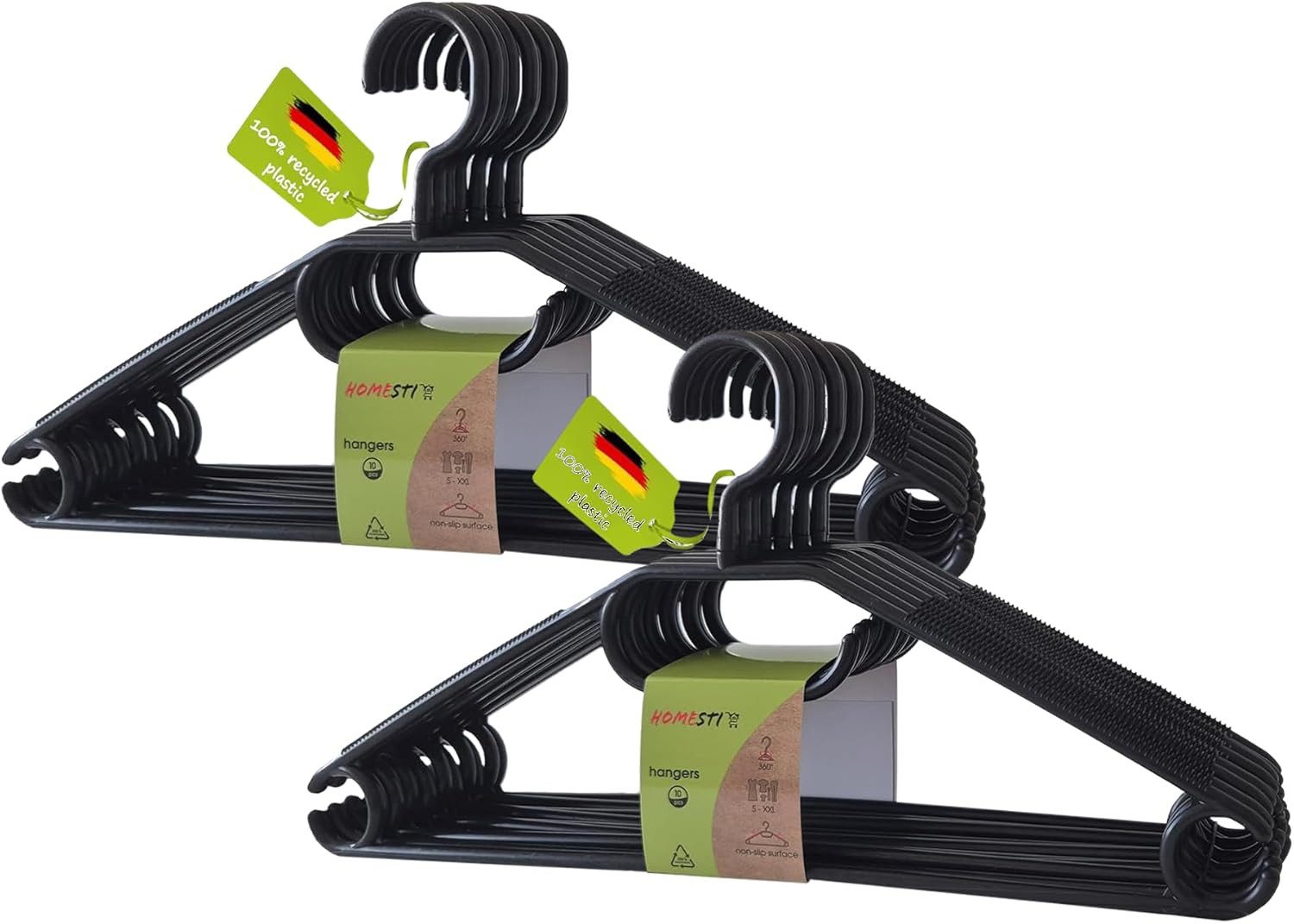 homesti Wickelauflage 20 Stück multifunktioanale Premium Kleiderbügel aus 100% recyceltem