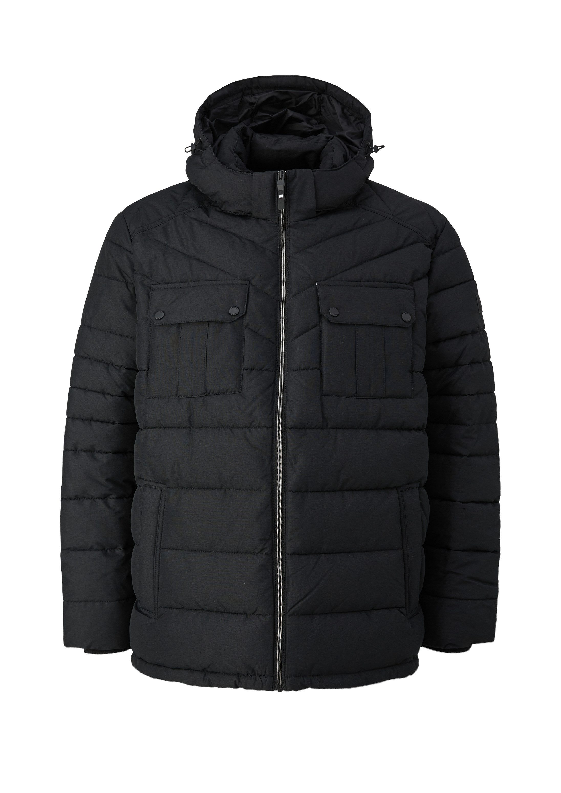 s.Oliver Winterjacke Outdoor-Jacke Puffer-Jacke mit abnehmbarer Kapuze und sportiven Details