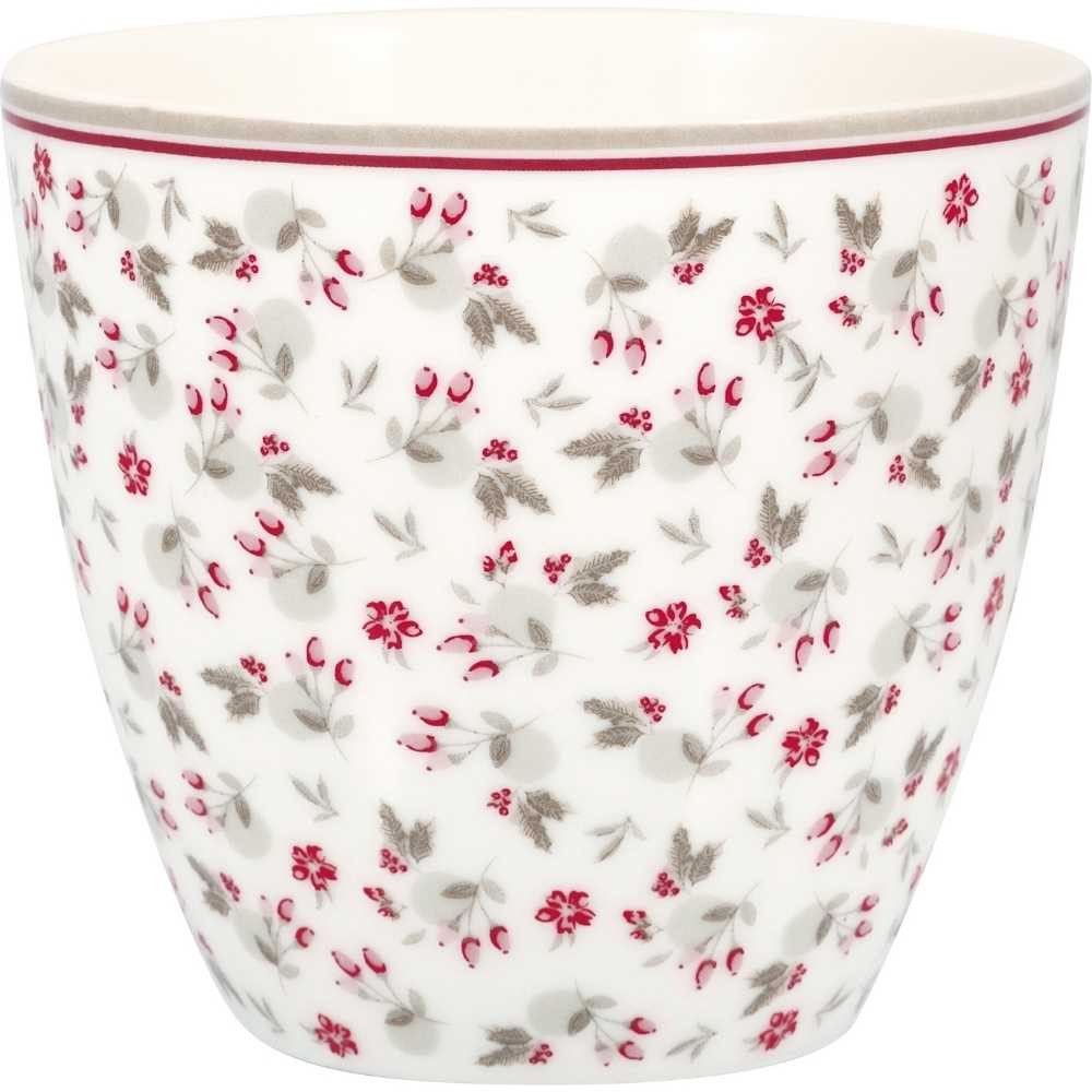 Greengate Becher Greengate Latte Cup Becher GALE Weiß mit Blumen