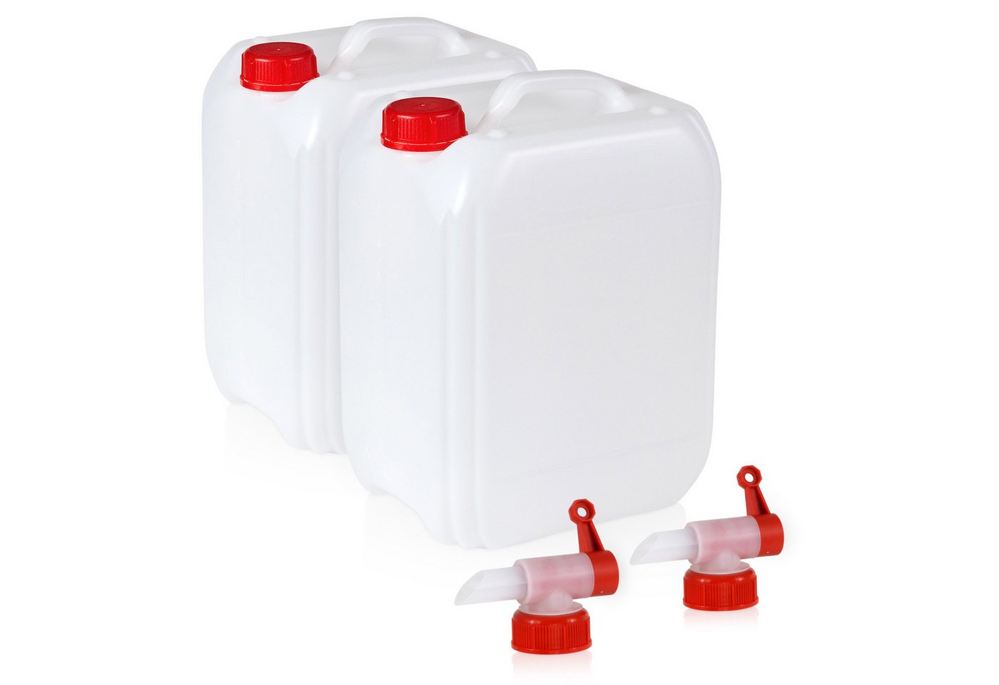 Höfer Chemie GmbH Kanister 2x 10 L Kunststoff Kanister Set für Camping & Freizeit (1 St), Praktisch, stapelbar und lebensmittelgeeignet