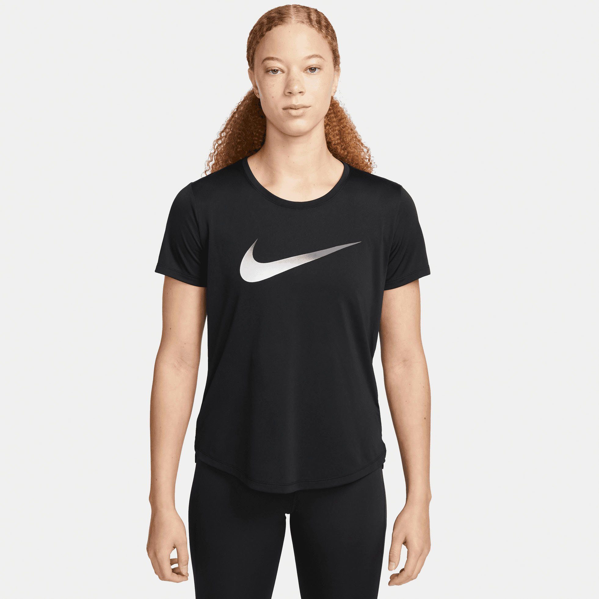 Swoosh Short-Sleeved Nike Laufshirt Top Women's One BLACK Dri-FIT
