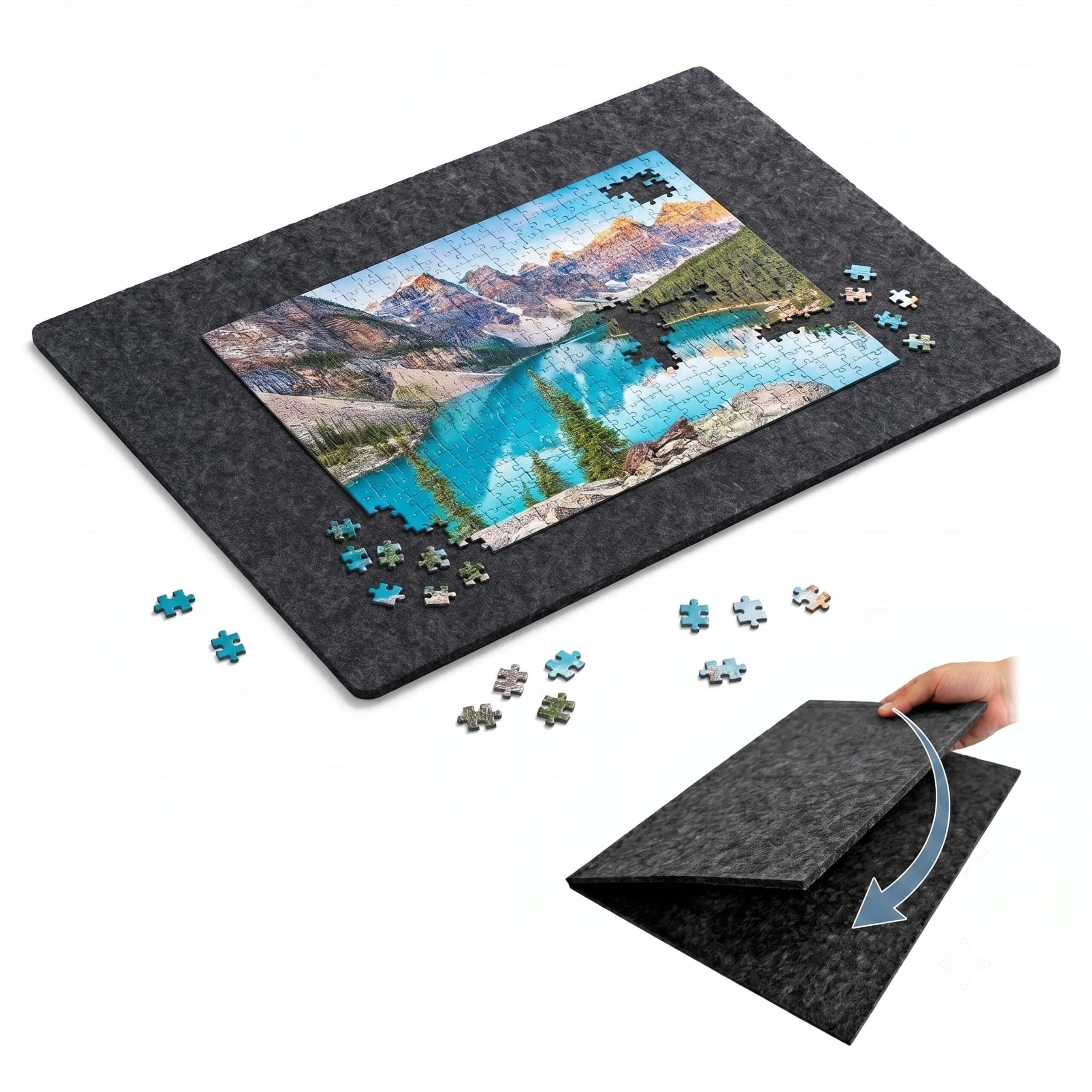 relaxdays Puzzlematte Faltbares Puzzlebrett Filz, (1-tlg), XL