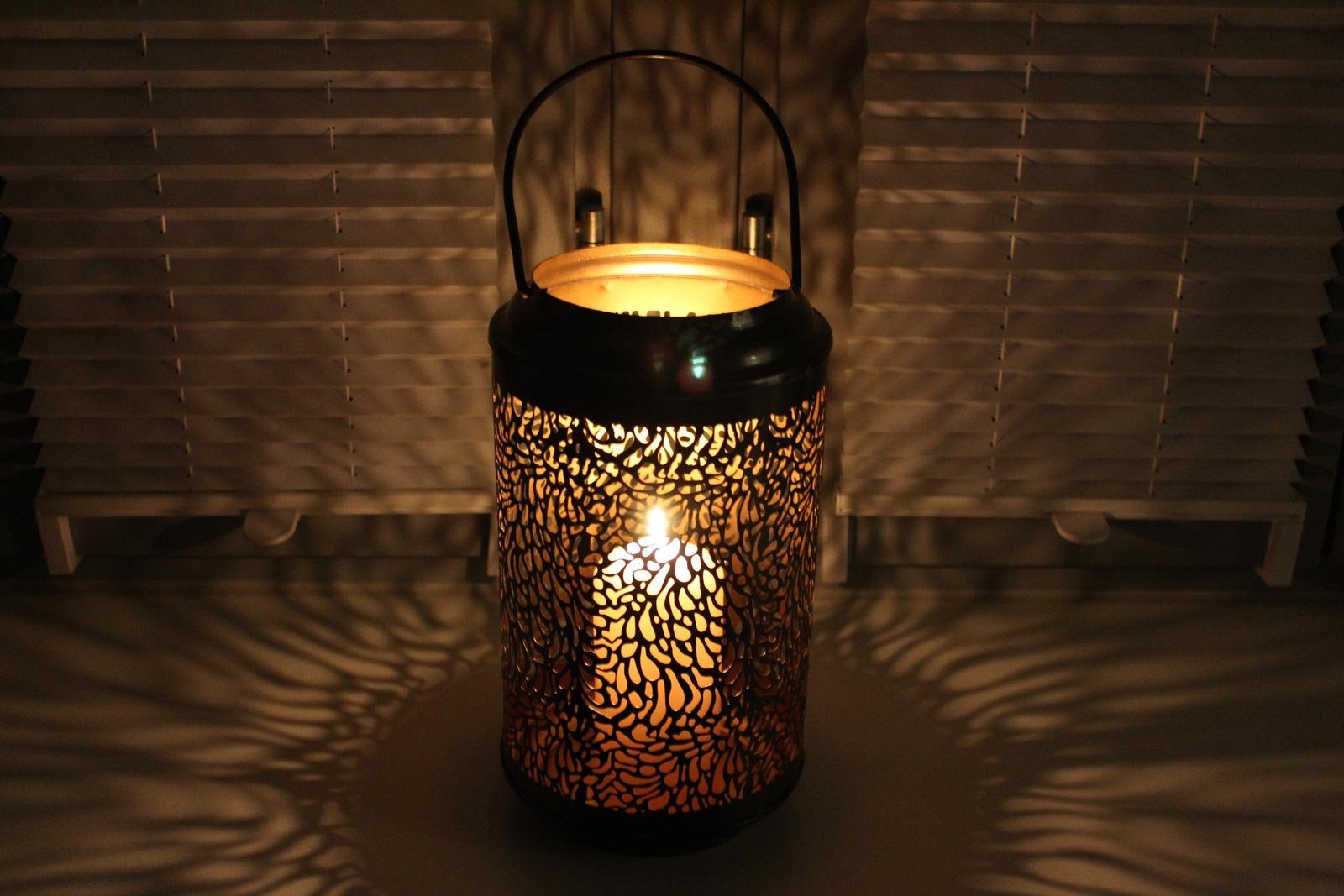 Sendez Laterne Sendez Laterne aus Metall 37x15cm Handgefertigt Windlicht Gartenlaterne Kerzenhalter