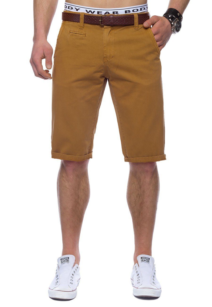 Hose Shorts (1-tlg) Braun in Bermuda Chinoshorts H1443 Walkshort Capri Chino 1443 Egomaxx Kurze