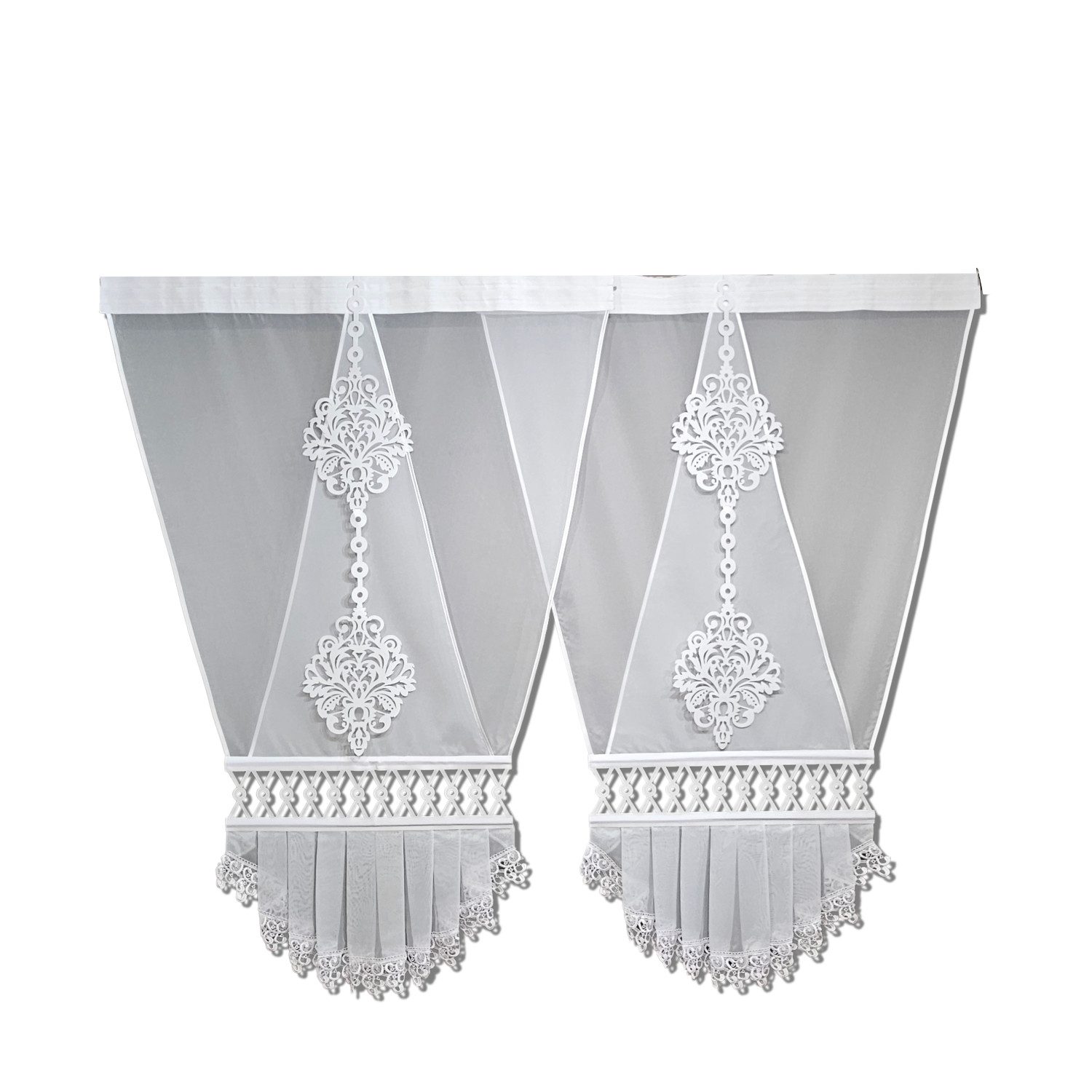 Gardinen by Justyna Scheibengardine 2er V Panel Set mit Gipüre, Kräuselband günstig online kaufen