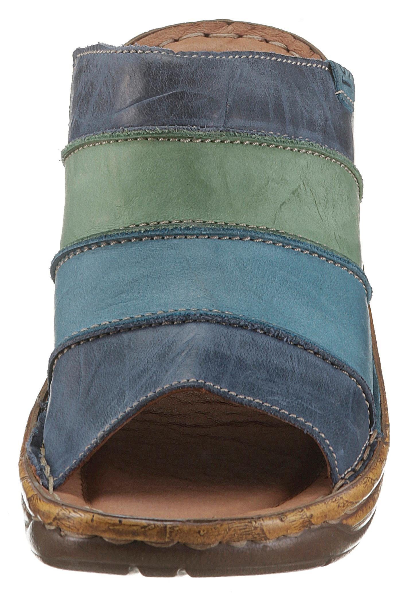 in Seibel schöner Pantolette jeansblau-hellblau-grün Josef Farbkombi Catalonia