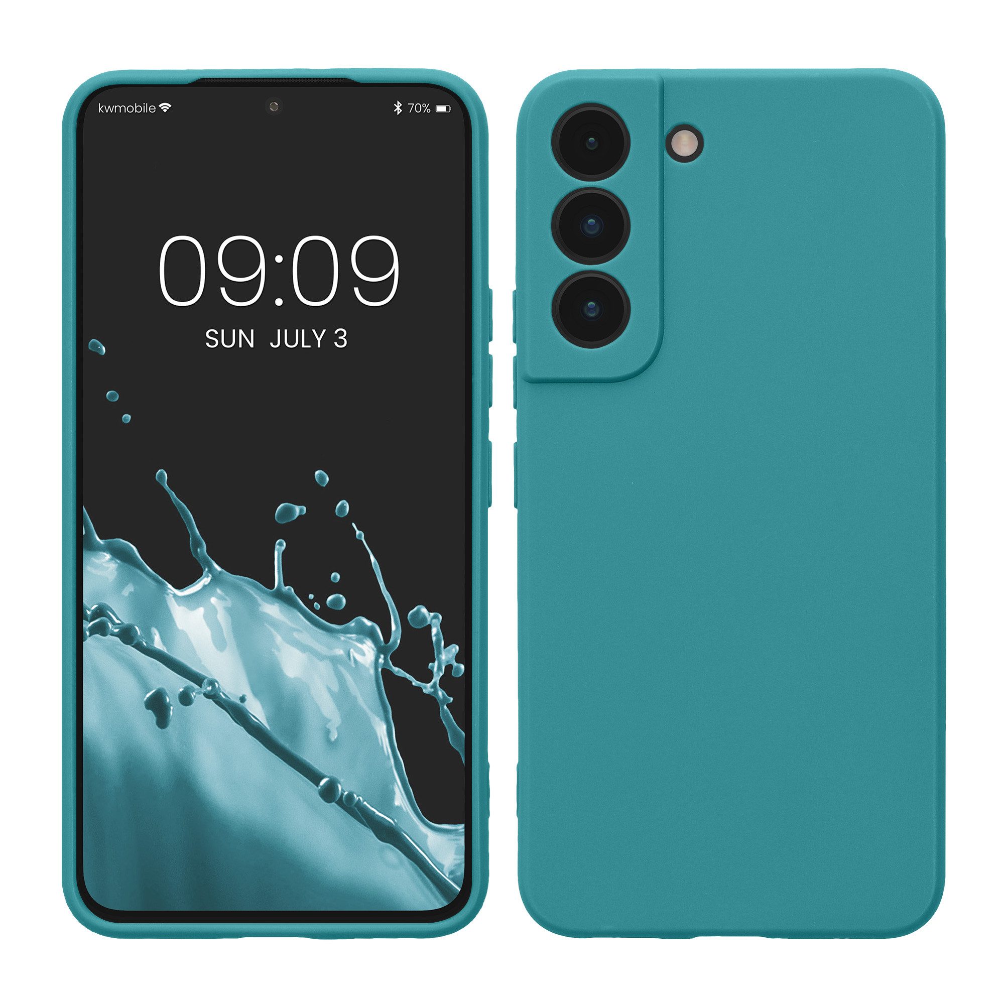 kwmobile Smartphone-Hülle Handyhülle für Samsung Galaxy S22 Hülle, Weiches Handy Silikon Case - Schutzhülle Cover