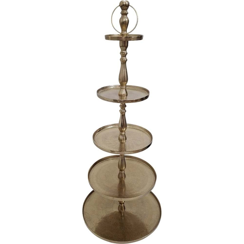 Lesli Living Dekoetagere Etagere Brush 140cm Aluminium gold 5Etagen Servier günstig online kaufen