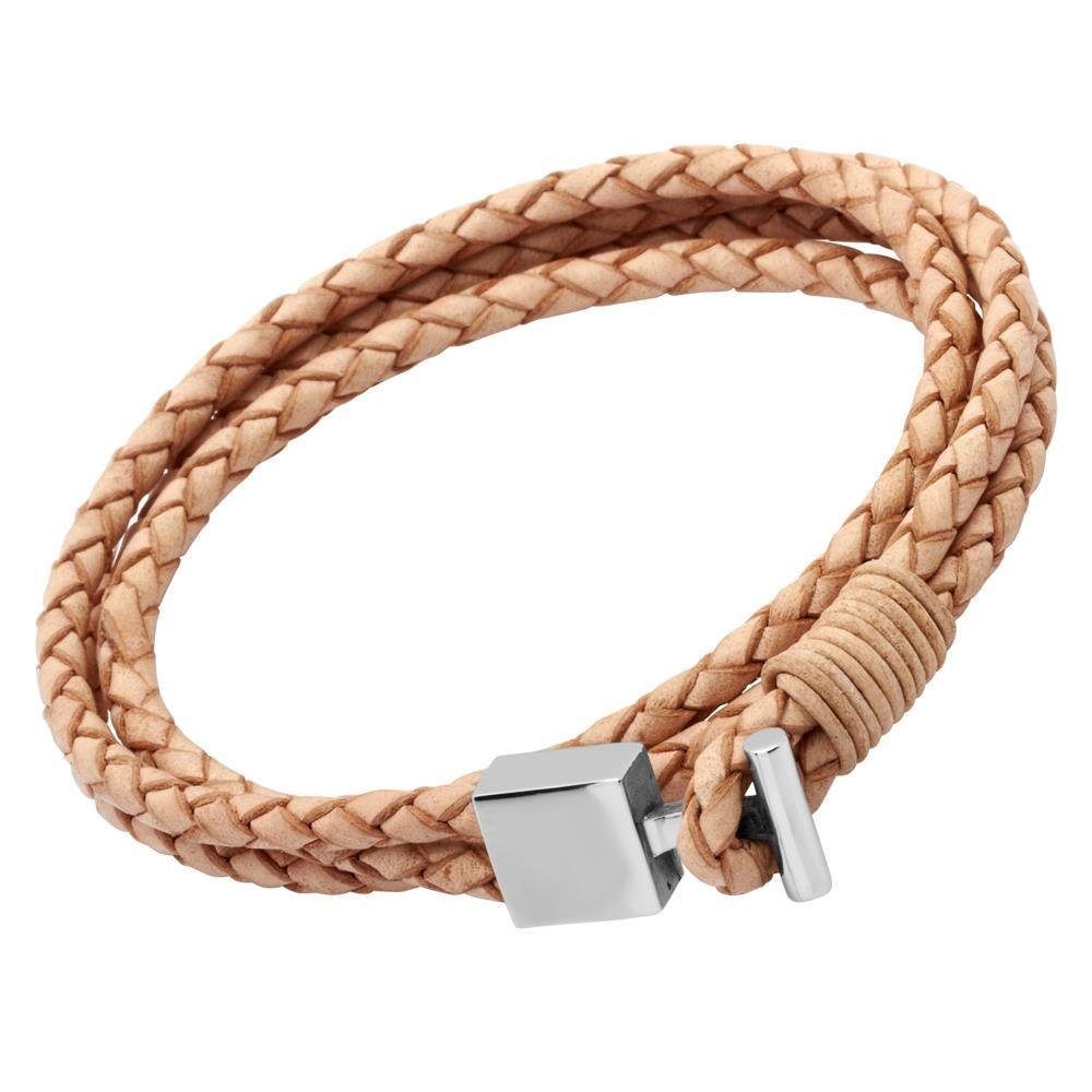 Unique Lederarmband Natürliches Unique Armband mit Stahlverschluss sowie LB0257