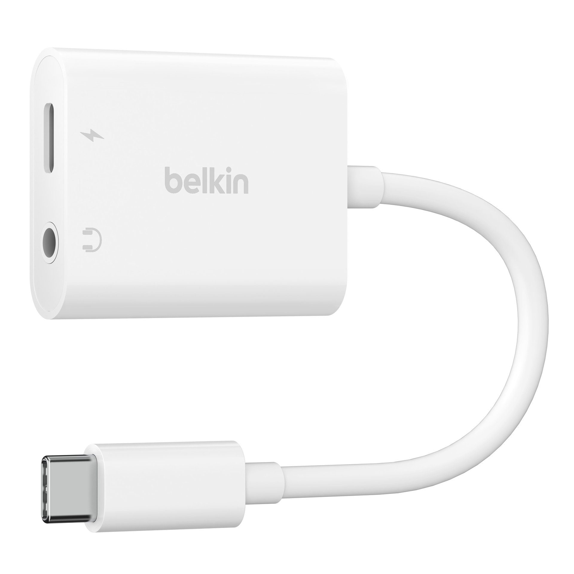 Belkin RockStar 3,5mm-Klinken-Audio- und USB-C-Ladeadapter Audio-Adapter USB Typ C zu 3,5-mm-Klinke, 4,68 cm, kompatibel mit USB-PD und Quick Charge 2.0