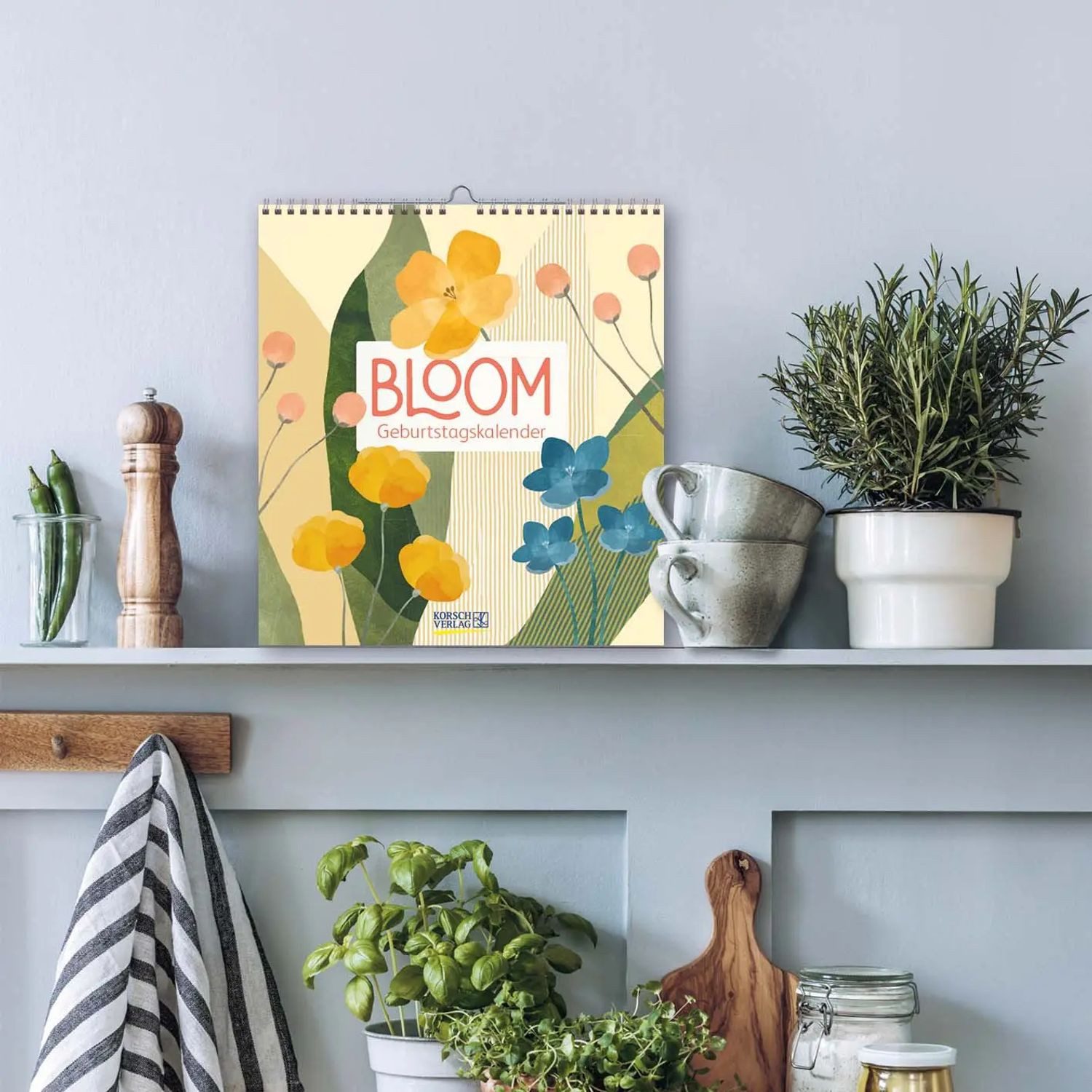 Korsch Verlag Wandkalender Geburtstagskalender Bloom