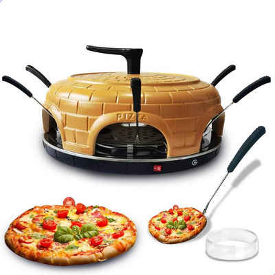 AG Pizzaofen AG280 Pizzaofen 6 Personen 1100W, 6 mini 1 Grosse Pizza