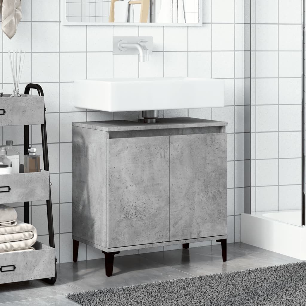 vidaXL Badezimmerspiegelschrank Waschbeckenunterschrank Betongrau 58x33x60 günstig online kaufen