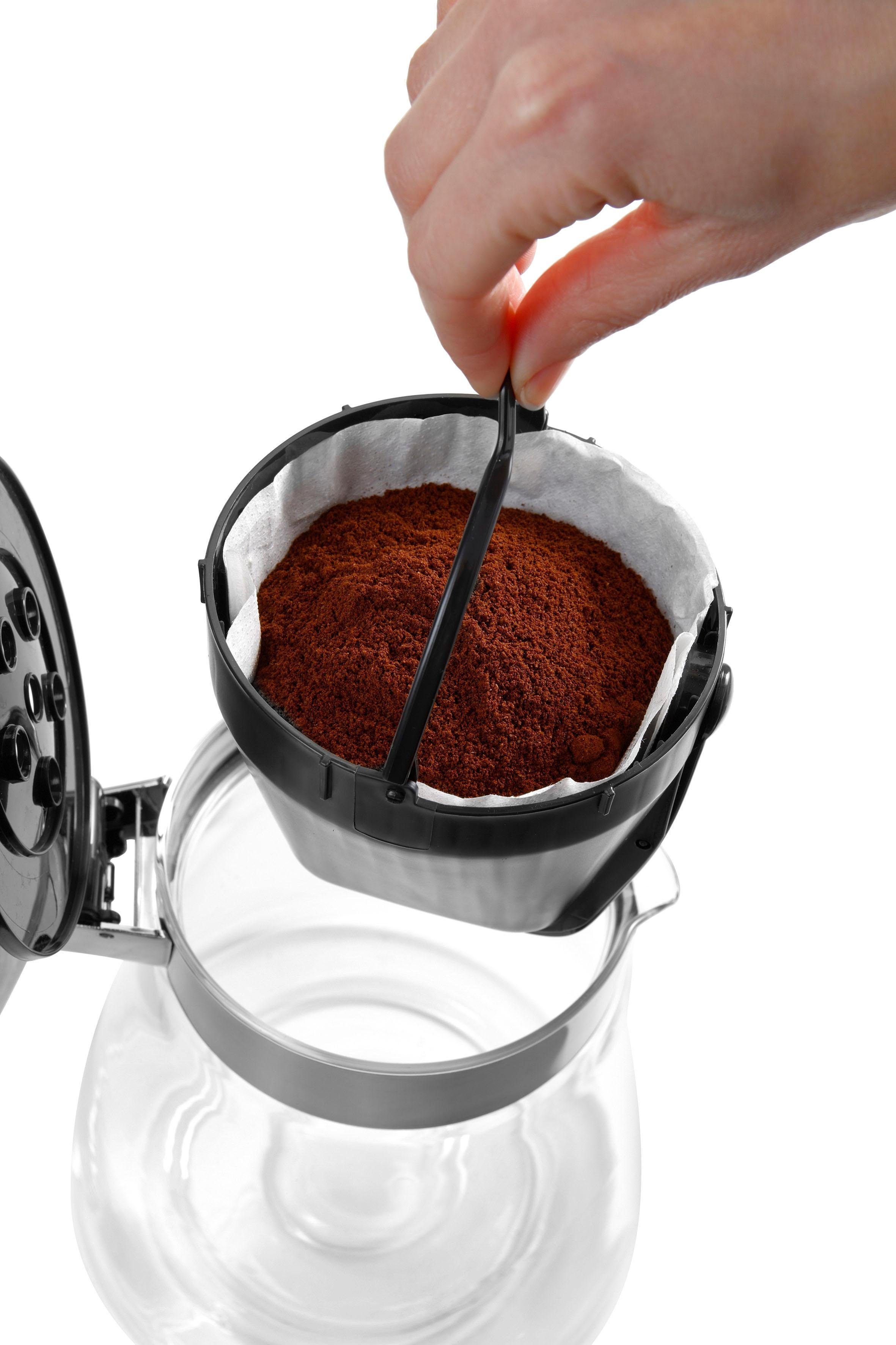 Kaffeekanne, ECBE Standard Filterkaffeemaschine 1,25l zertifiziertem Papierfilter, ICM 17210, Clessidra nach De'Longhi