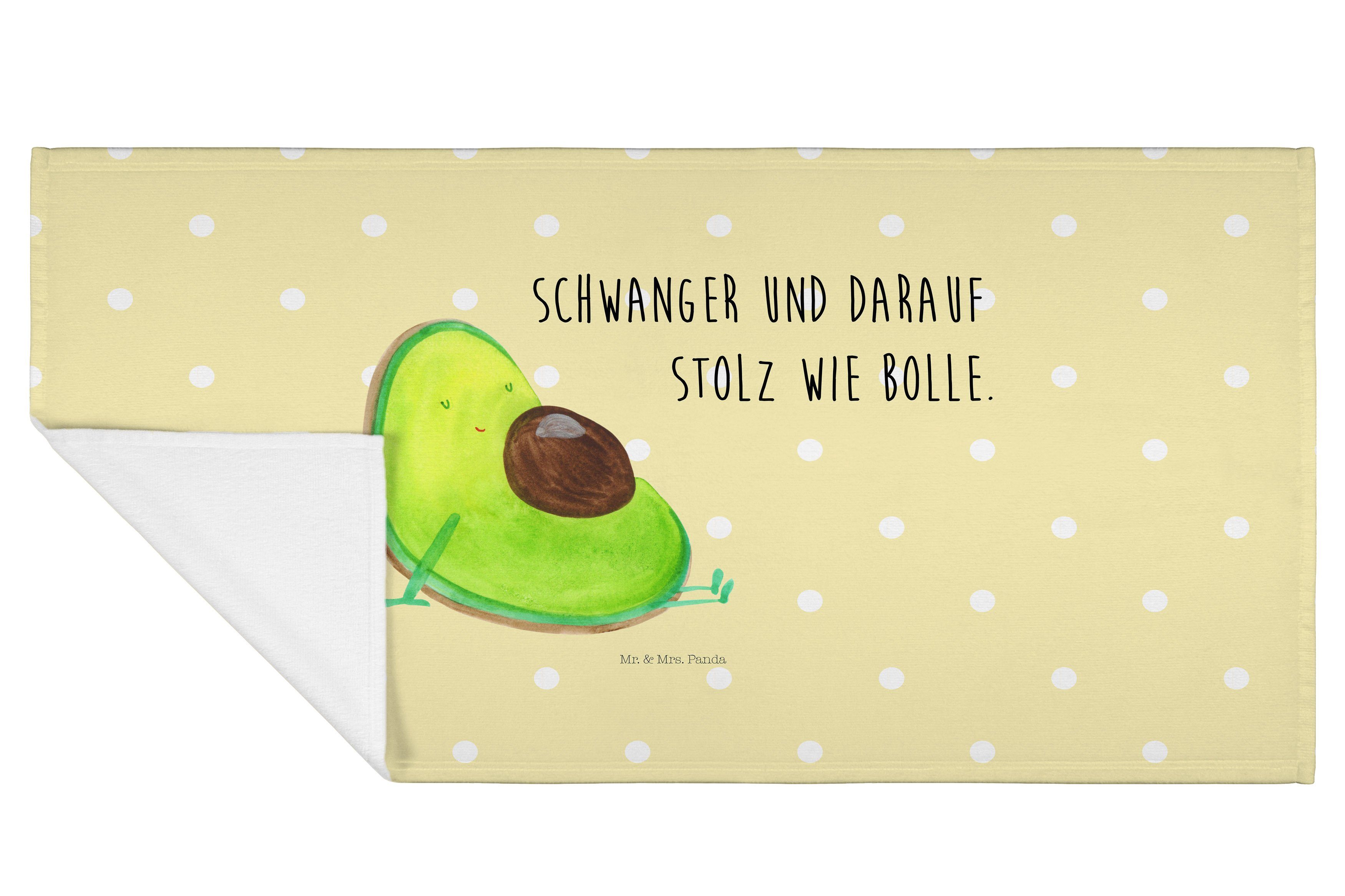 Mrs. (1-St) Handtuch Pastell Geschenk, Avocado & - Panda schwanger Liebe, Mr. Gelb Handt, - Badezimmer,