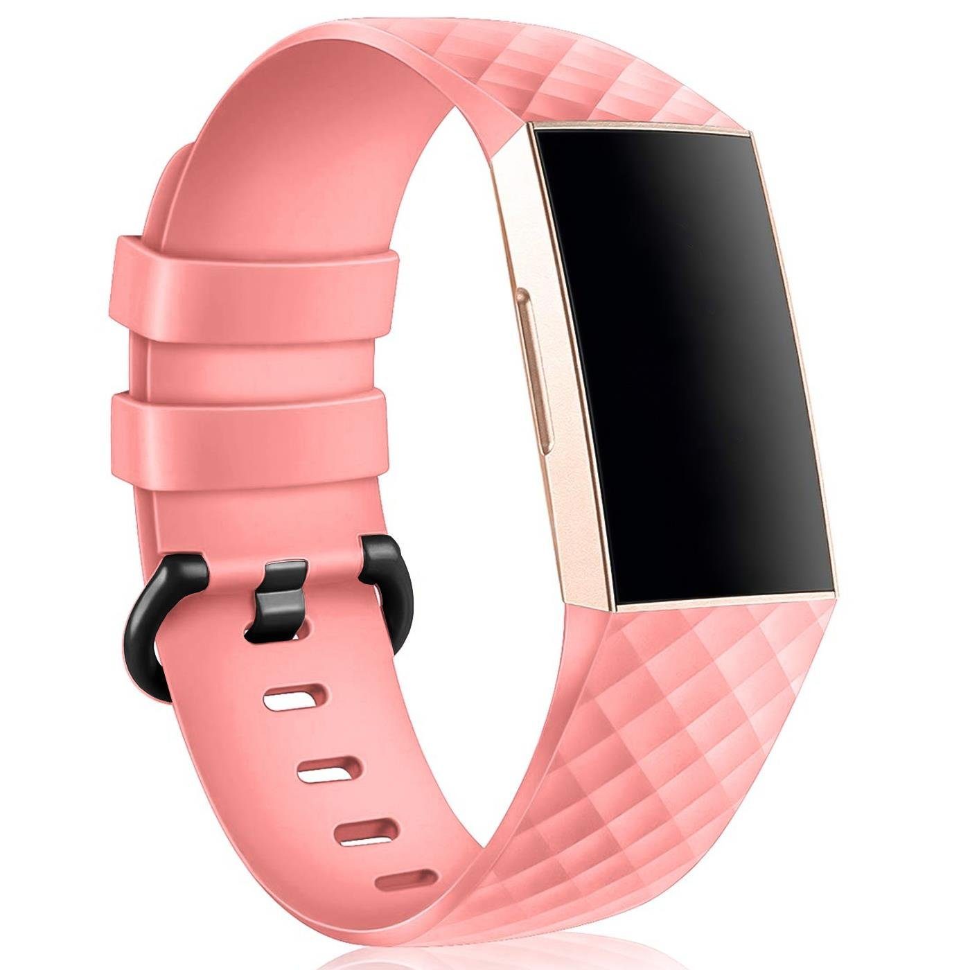 CoolGadget Smartwatch-Armband Fitnessarmband aus TPU / Silikon, für Fitbit Charge 3 / 4 Sport Uhrenarmband Fitness Band Unisex Größe L