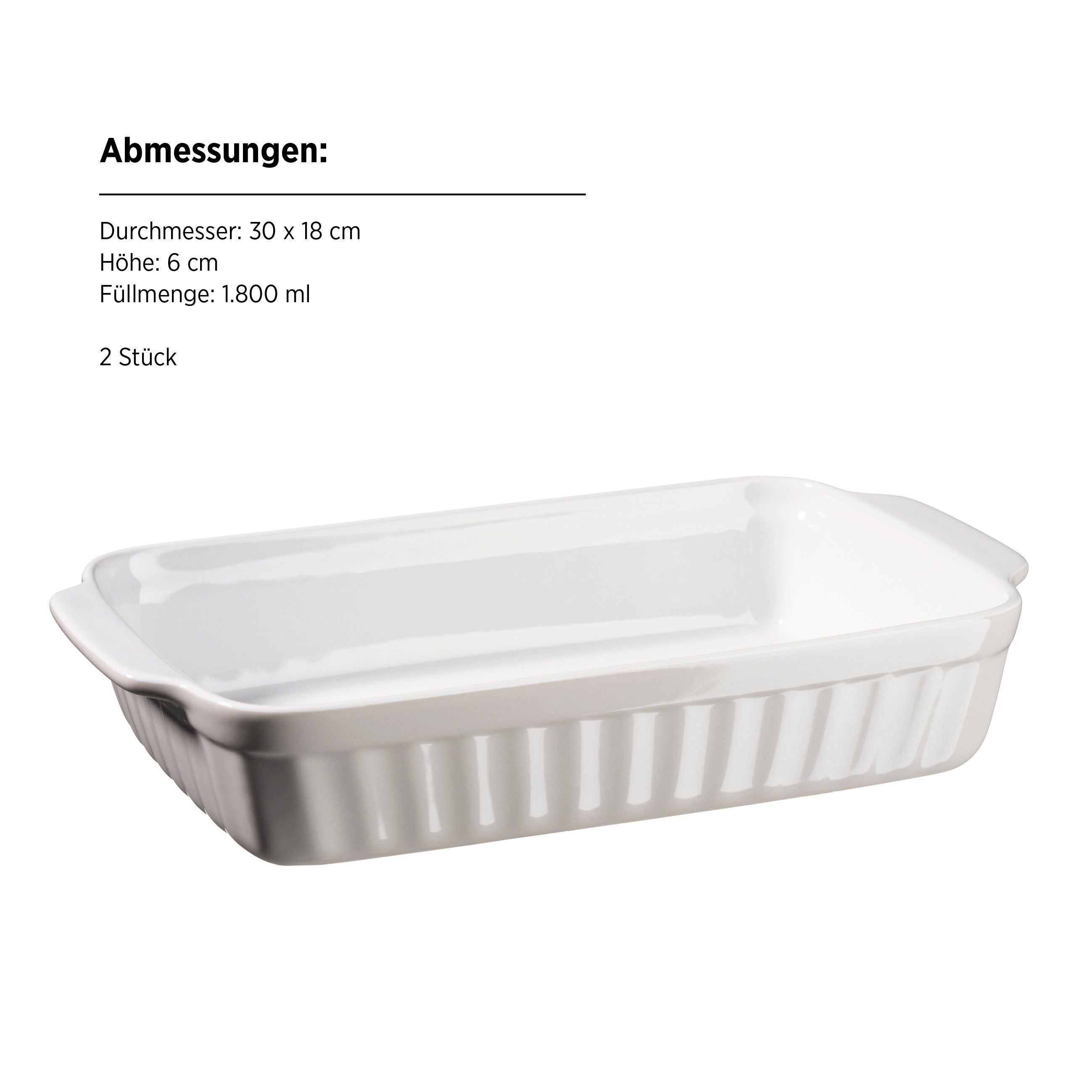 MÄSER Auflaufform Omea, Steinzeug, (2-St)