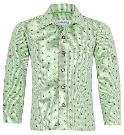 Isar-Trachten Trachtenhemd Kinder Trachtenhemd 'Malte' Hirschdesign 52913, G